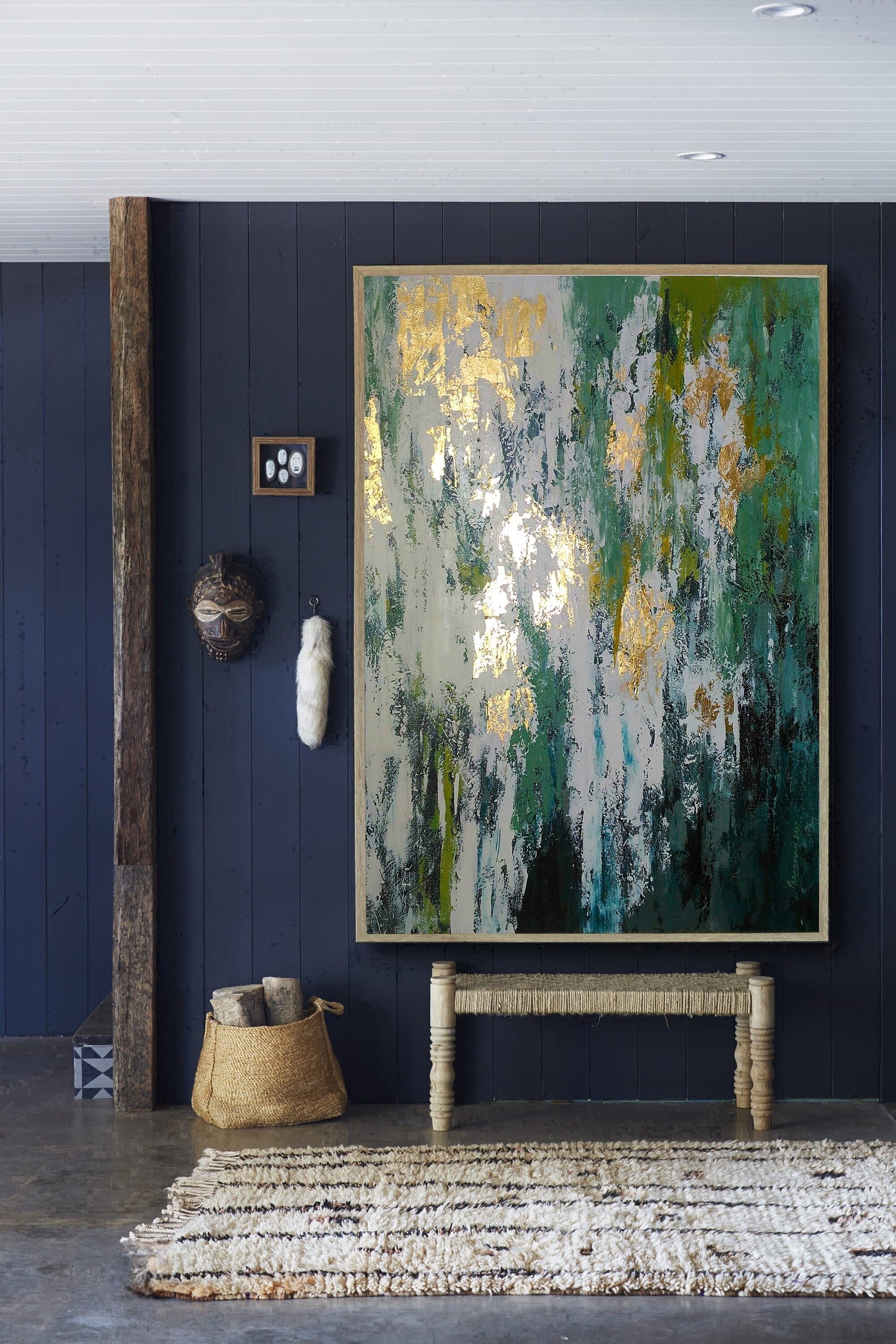 Verdant Luxe - Abstract Gold Fusion