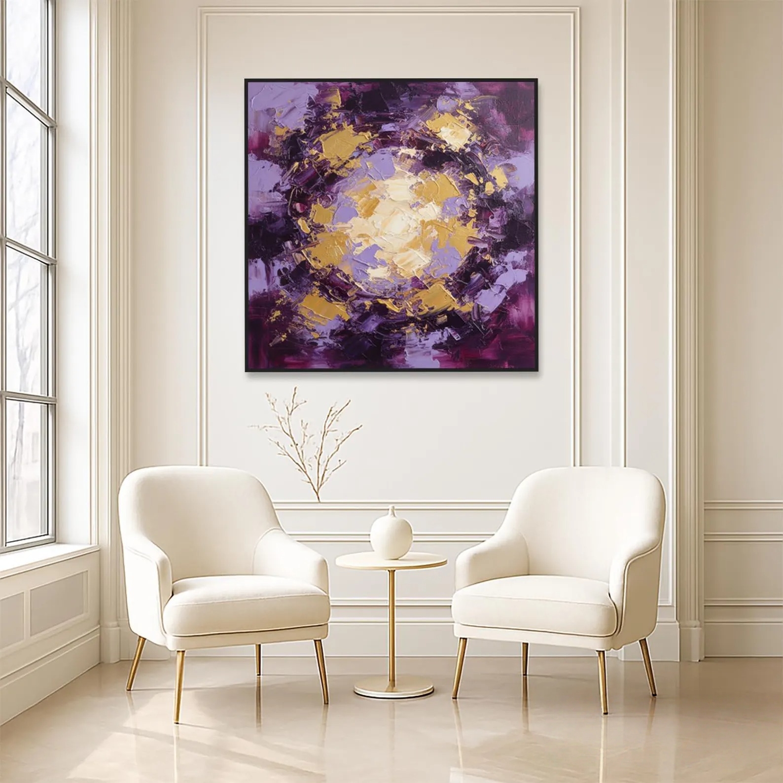 Purple Gold Vortex - Abstract Fusion
