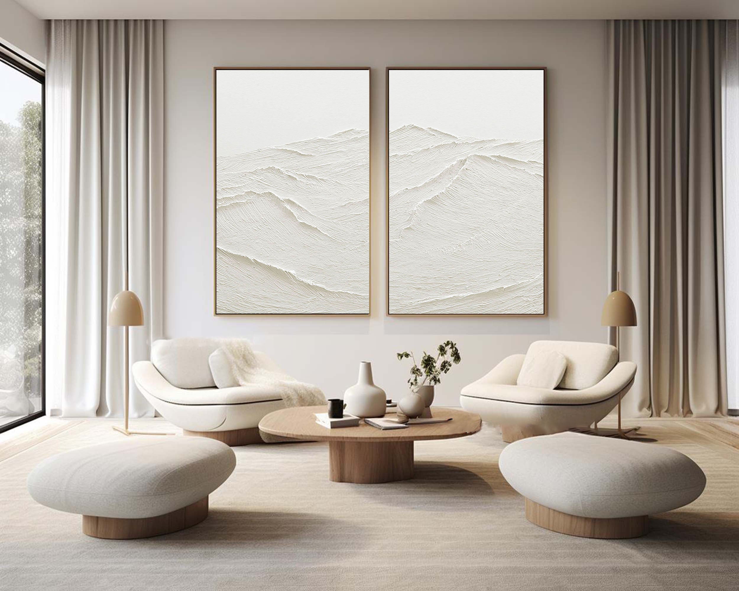 Set Of 2 Mountain Painting #GW002
