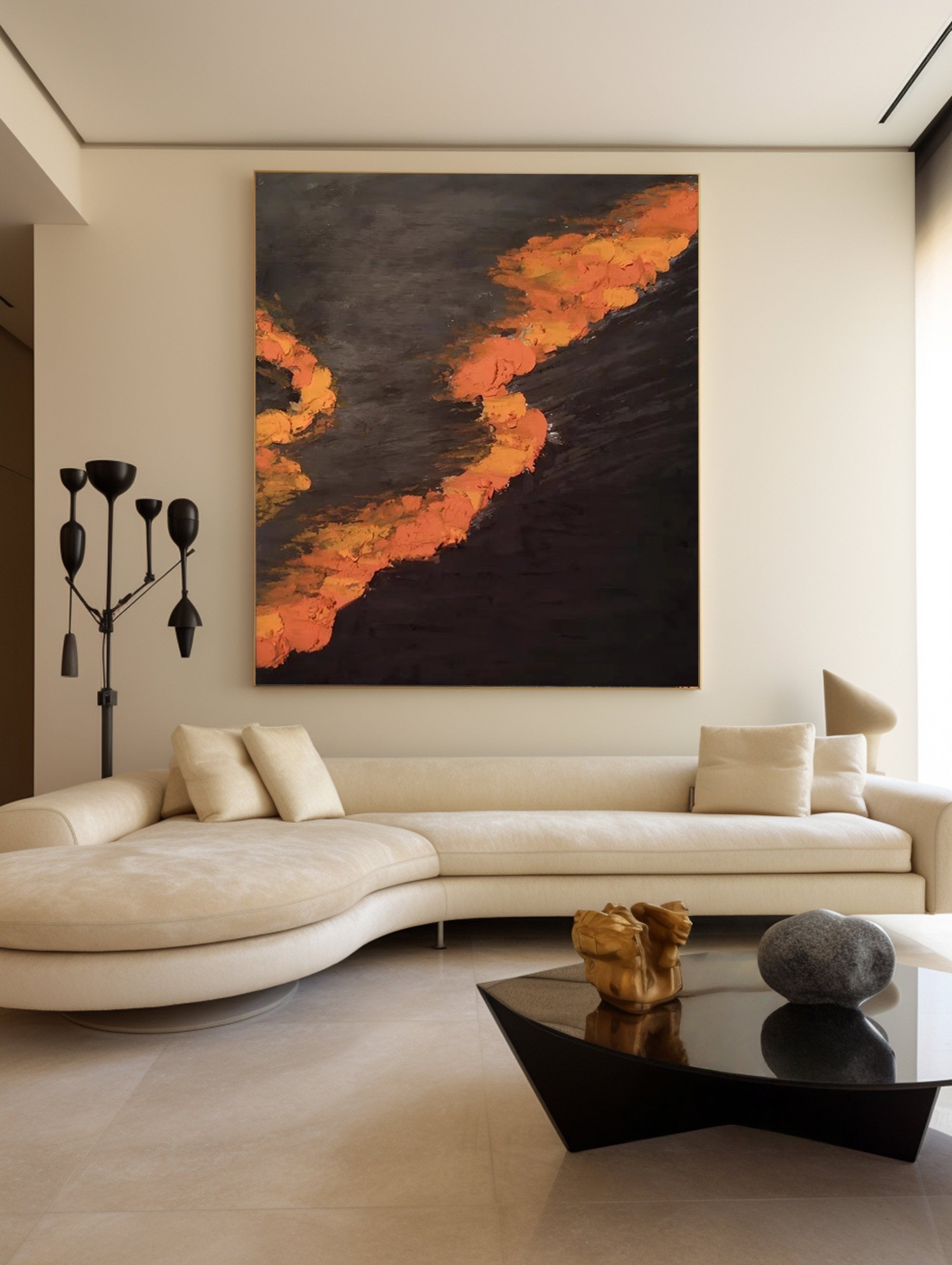 Lava Flow Abstract Oil Painting