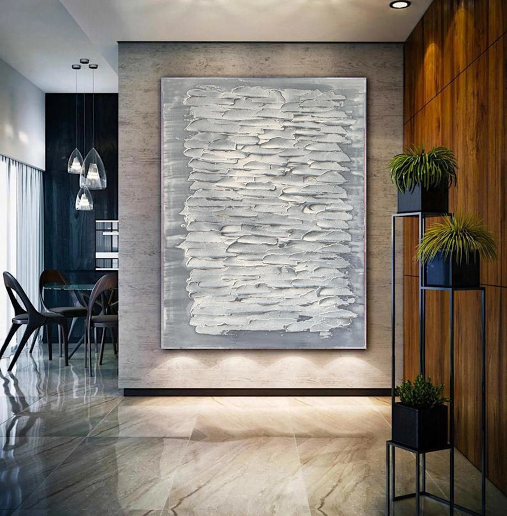 Sterling Layered Composition - Textured Painting