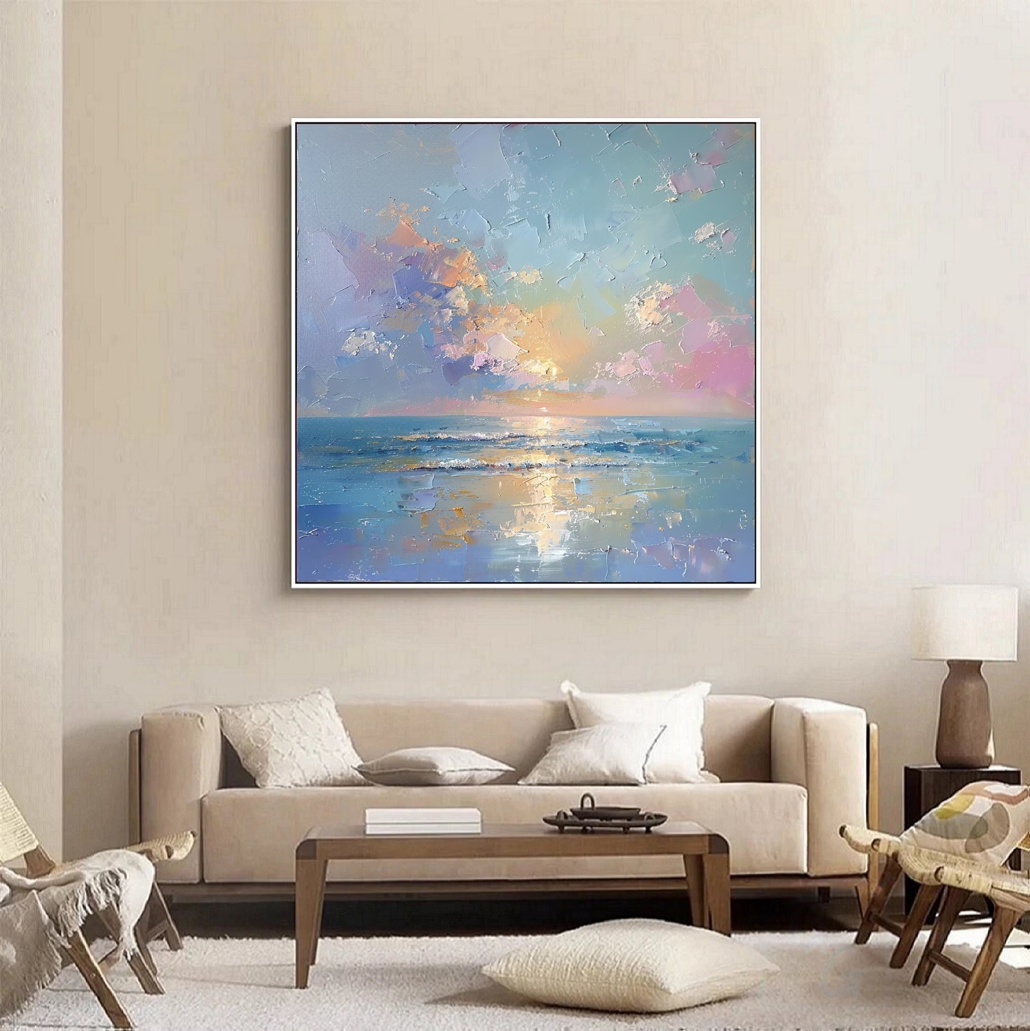 Vibrant Seaside Sunset Art