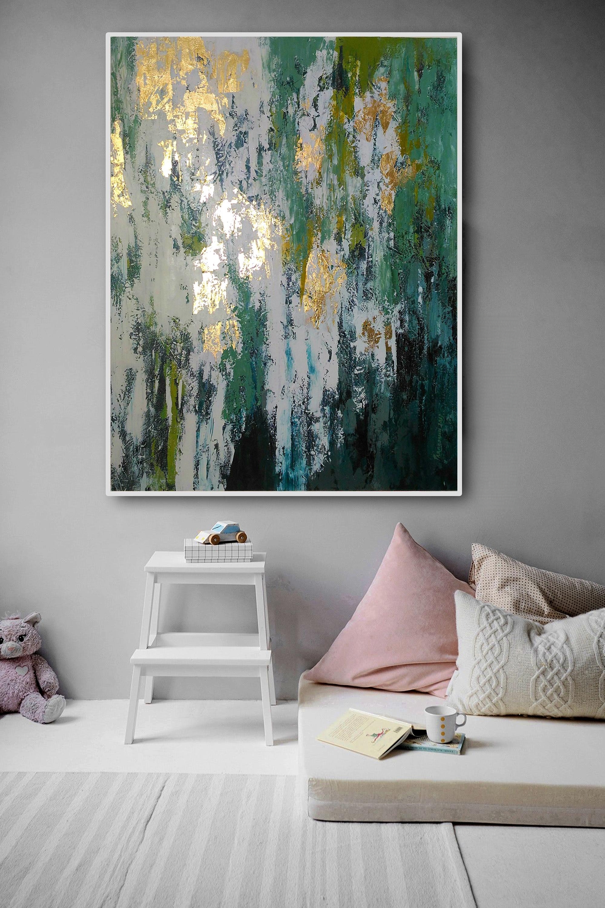 Verdant Luxe - Abstract Gold Fusion