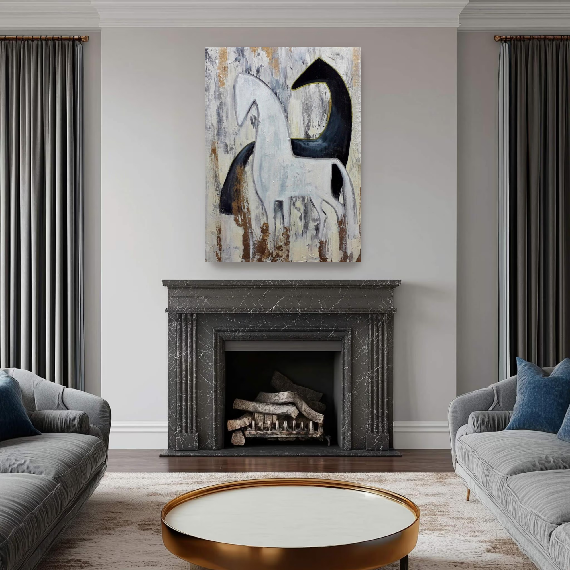 Modern Horse Silhouette Artwork