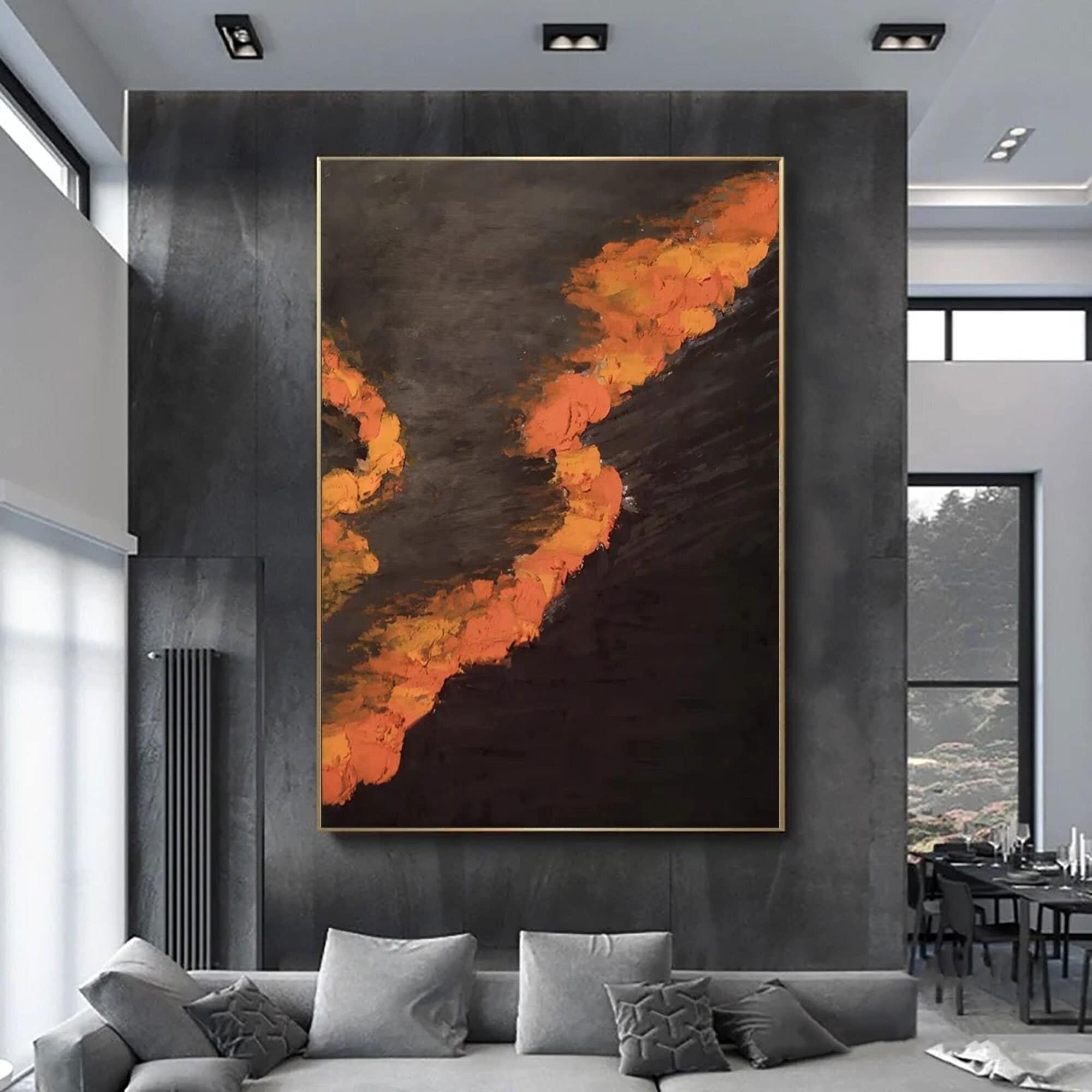 Lava Flow Abstract Oil Painting