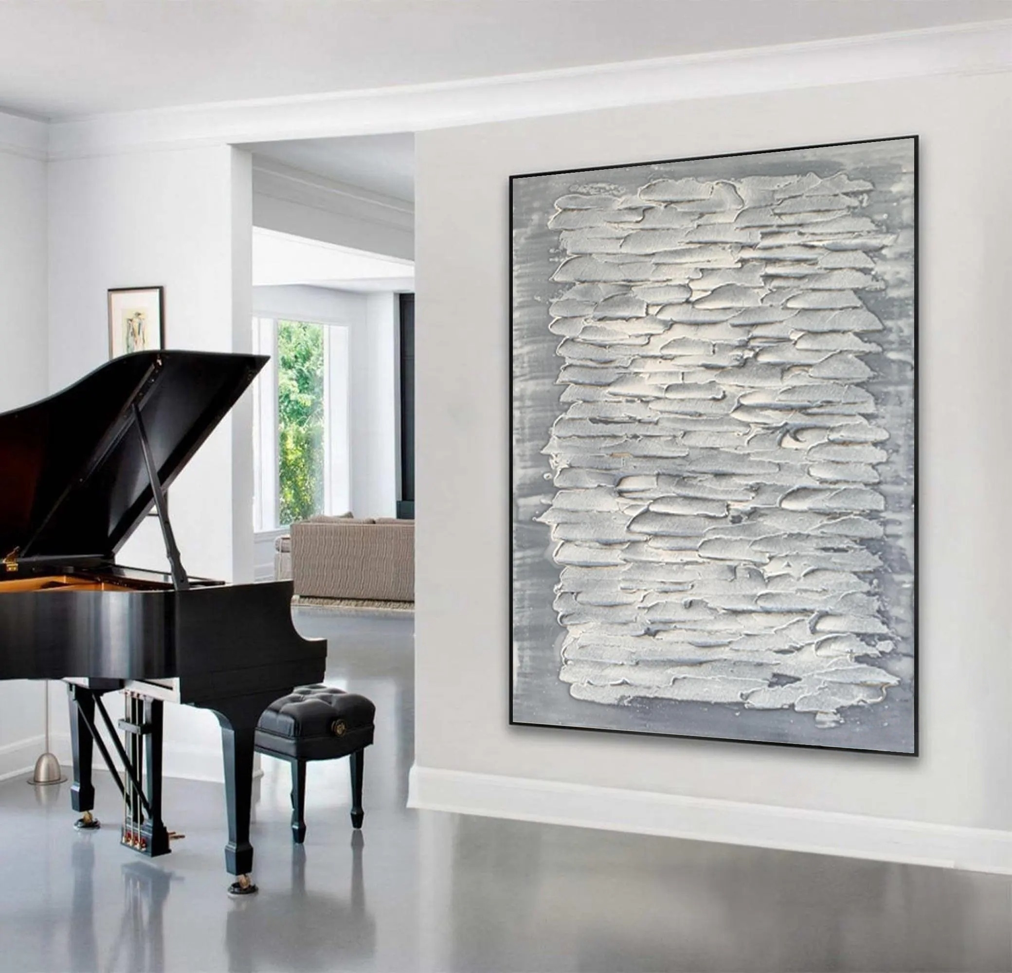 Sterling Layered Composition - Textured Painting