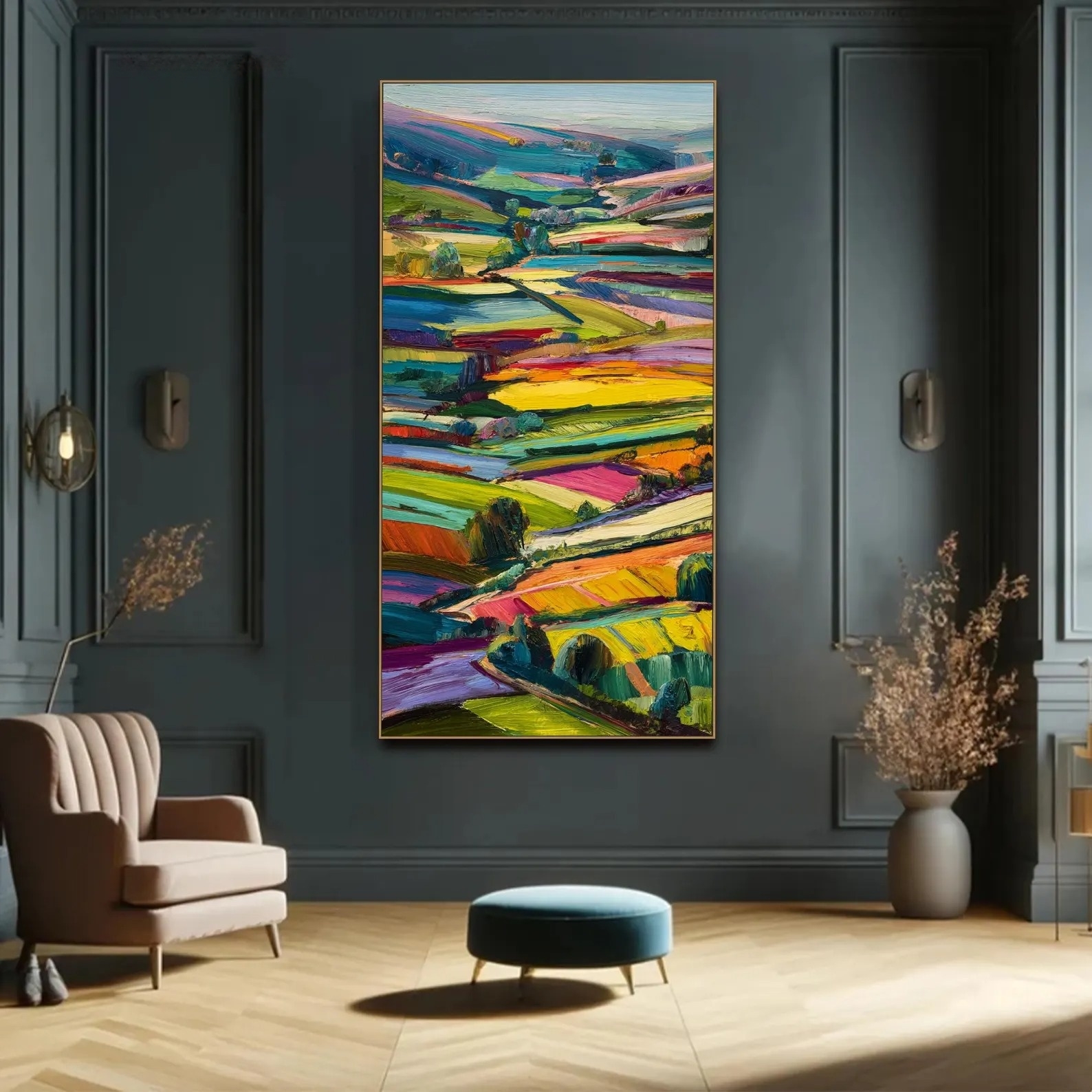 Expressive Countryside Oil Canvas