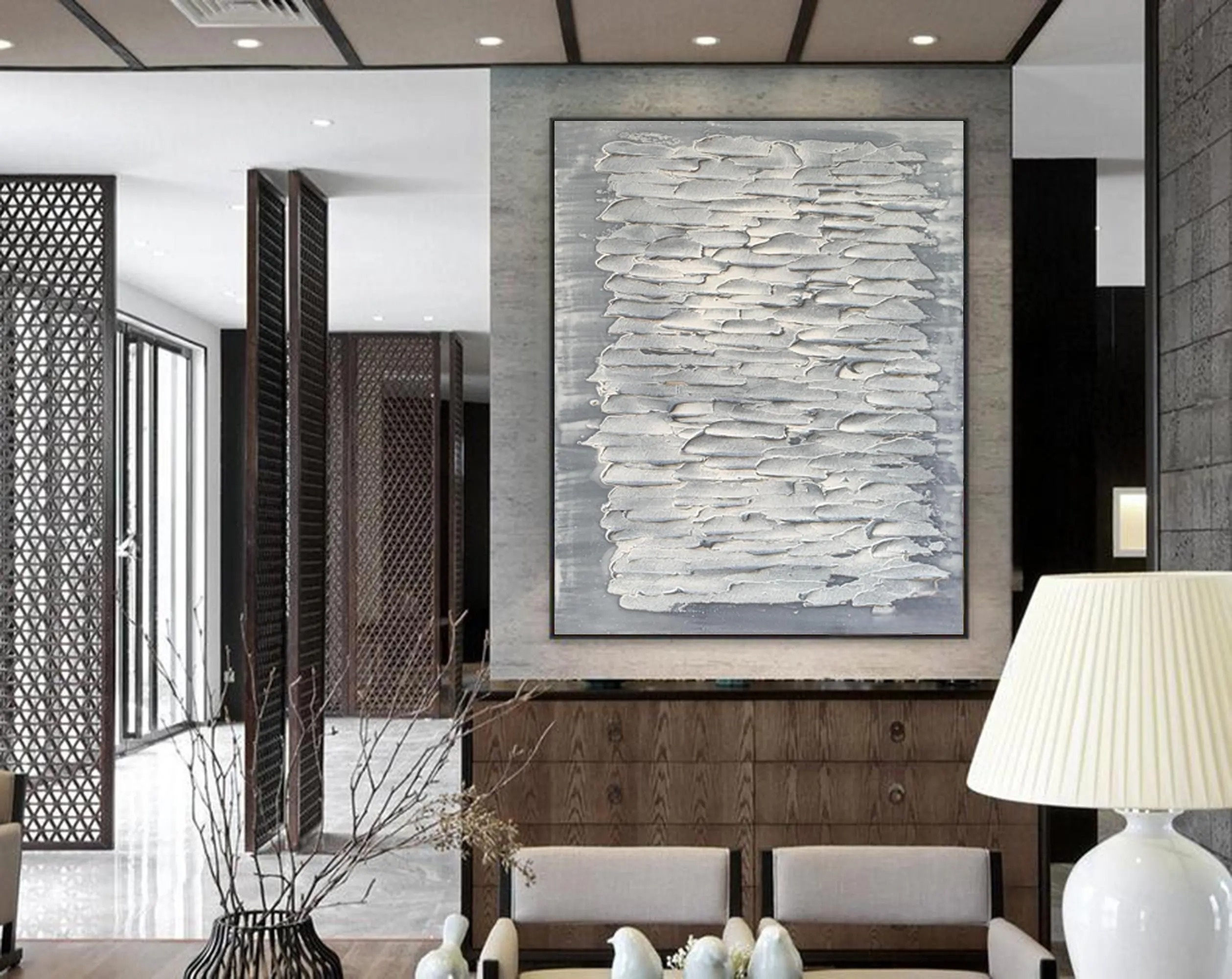 Sterling Layered Composition - Textured Painting