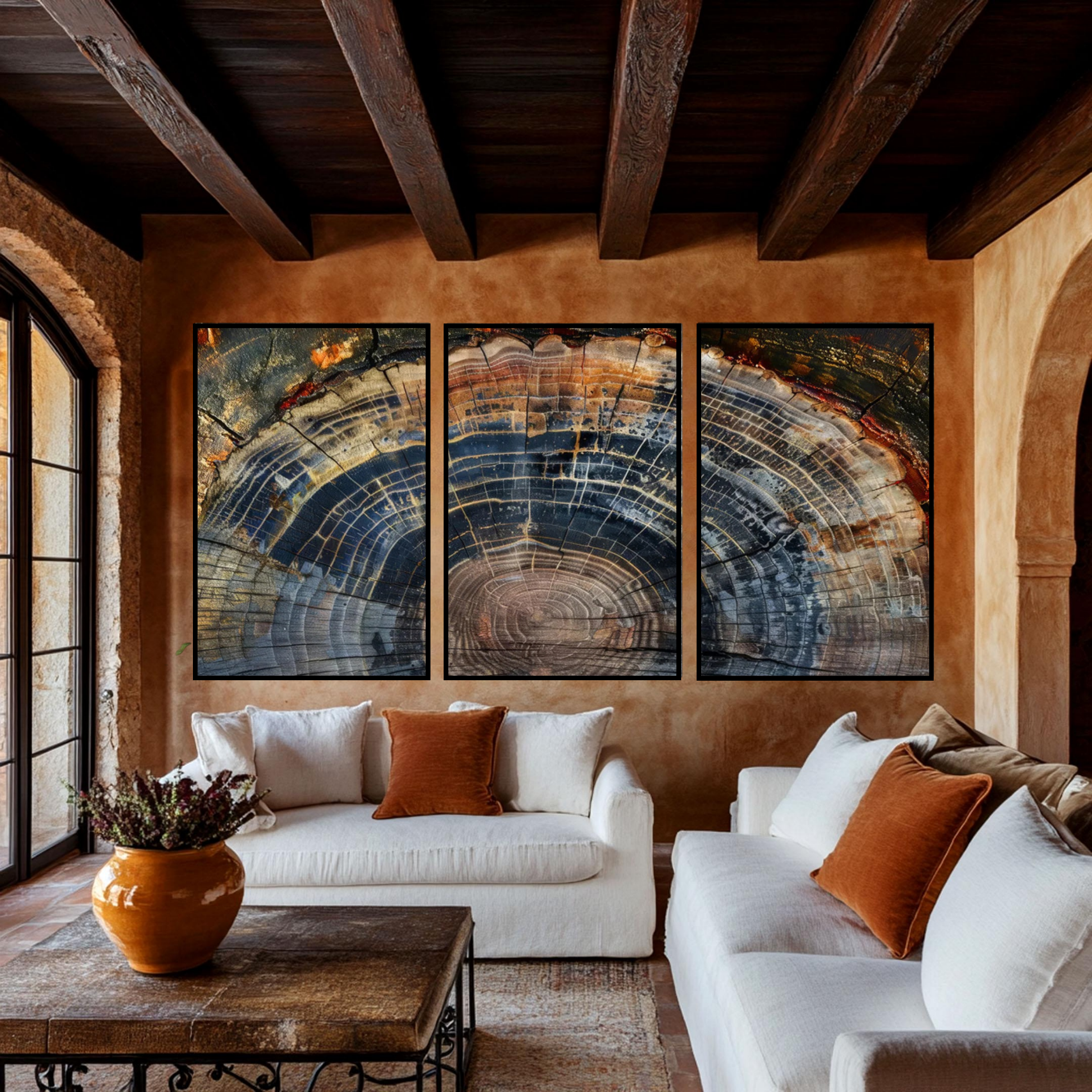 Wooden Concentric Mystique - Abstract Ring Art