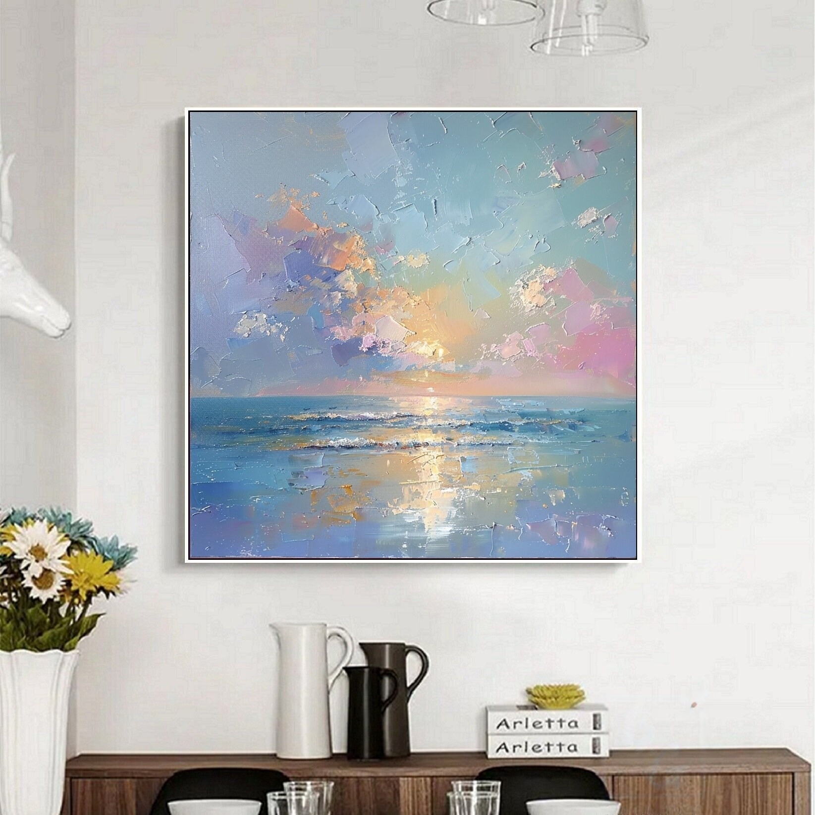 Vibrant Seaside Sunset Art