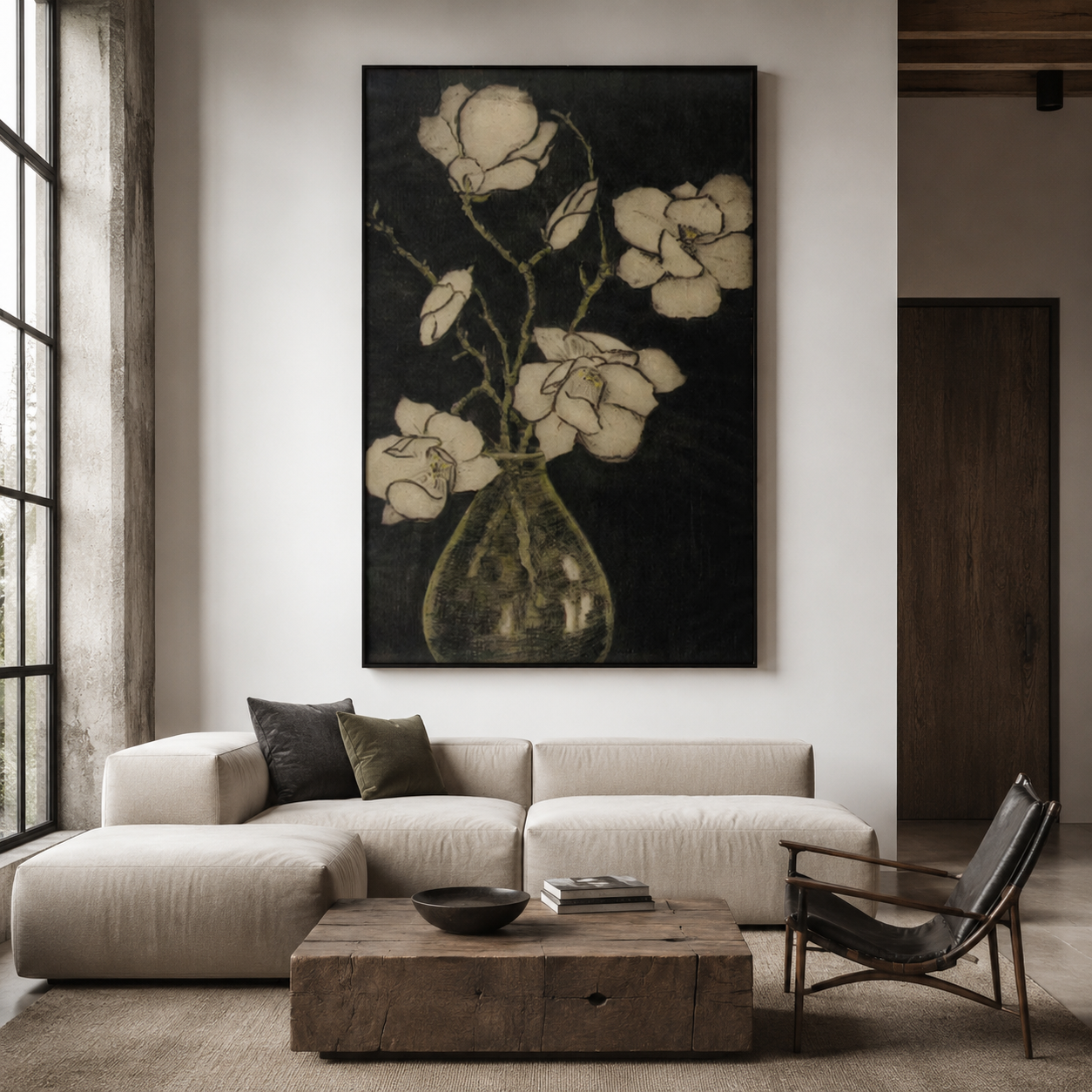 Ivory Flowers & Ancient Vase