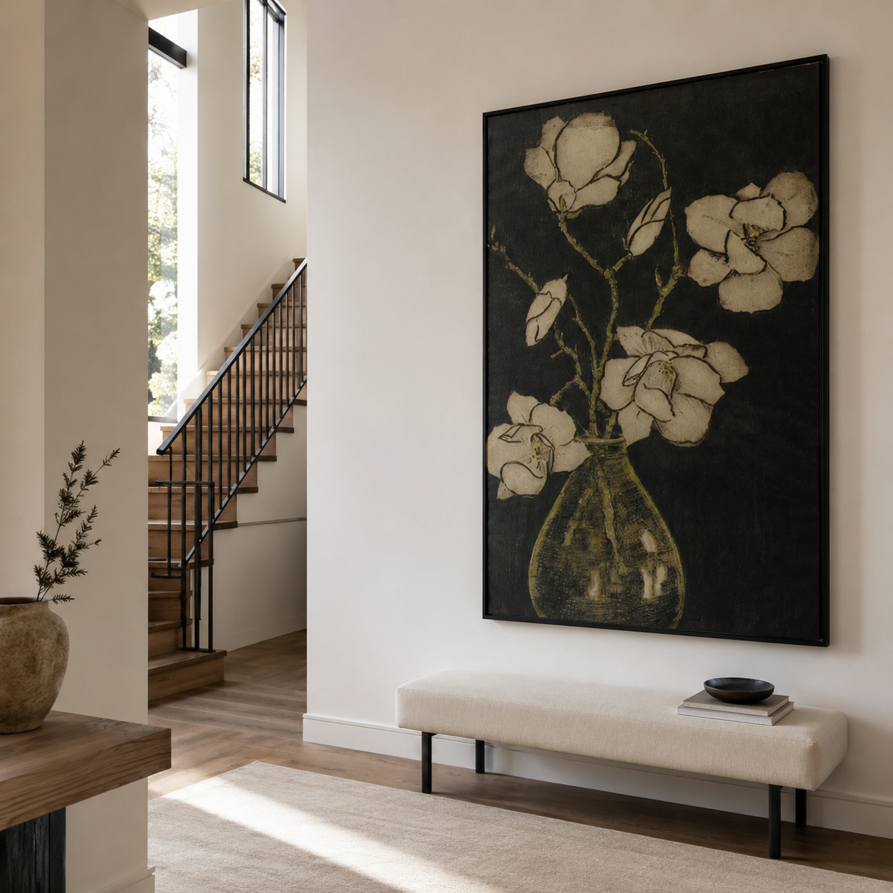 Ivory Flowers & Ancient Vase