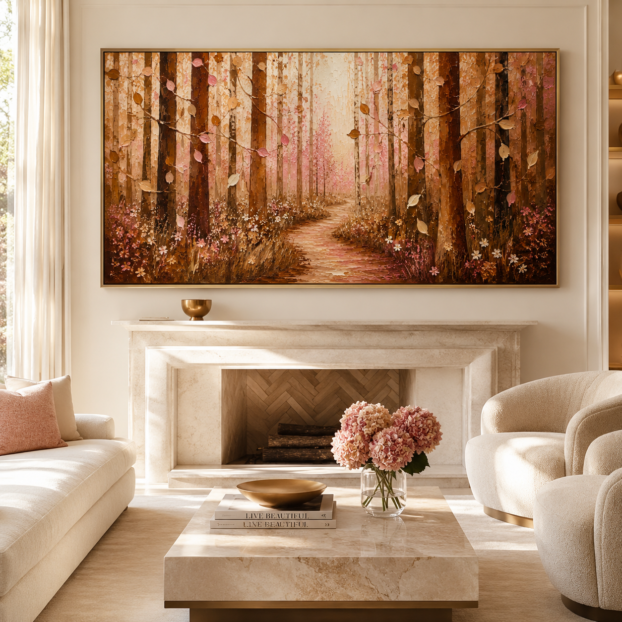 Autumn Forest Wall Art | Path Through the Amber Woods