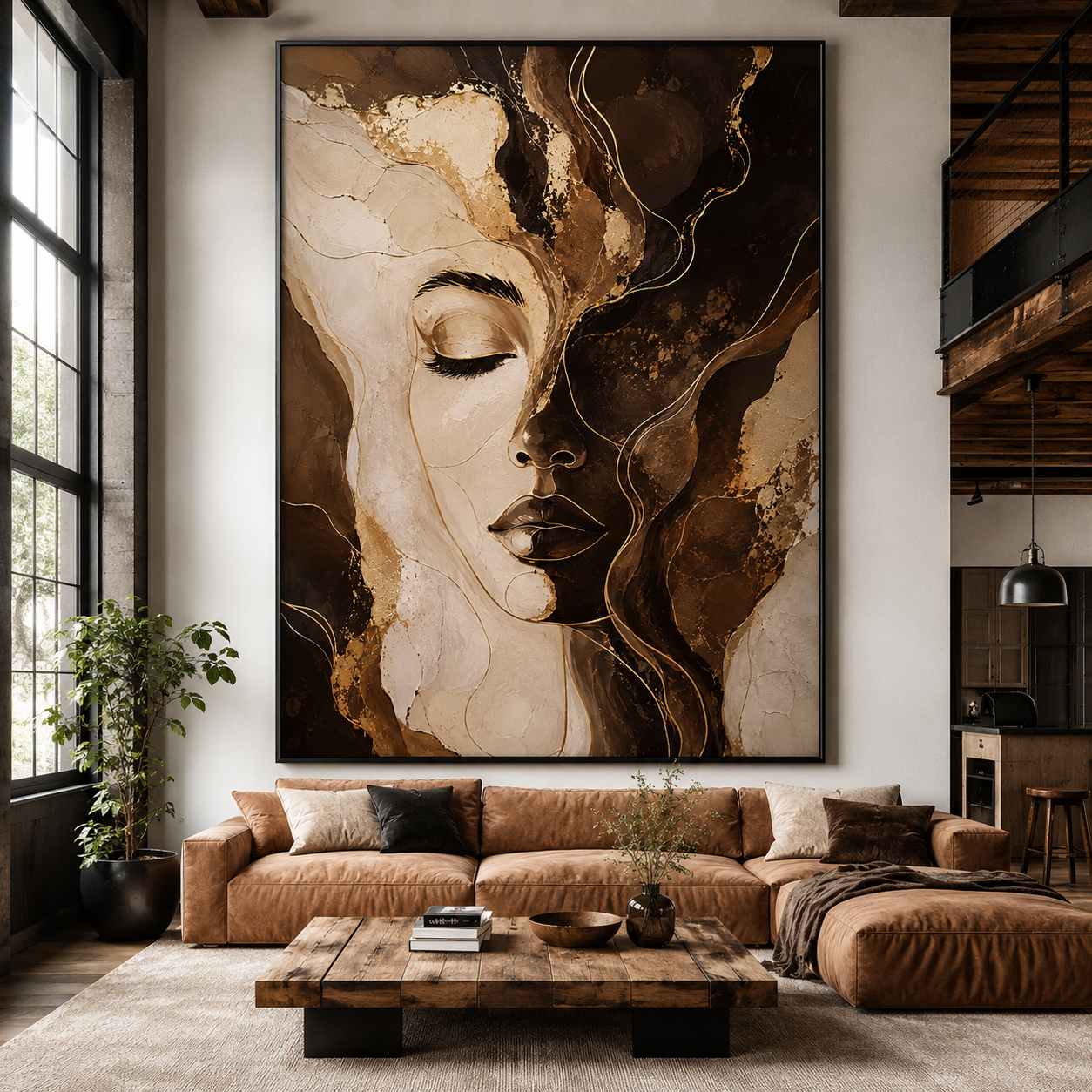 Abstract Woman Wall Art | Golden Reverie