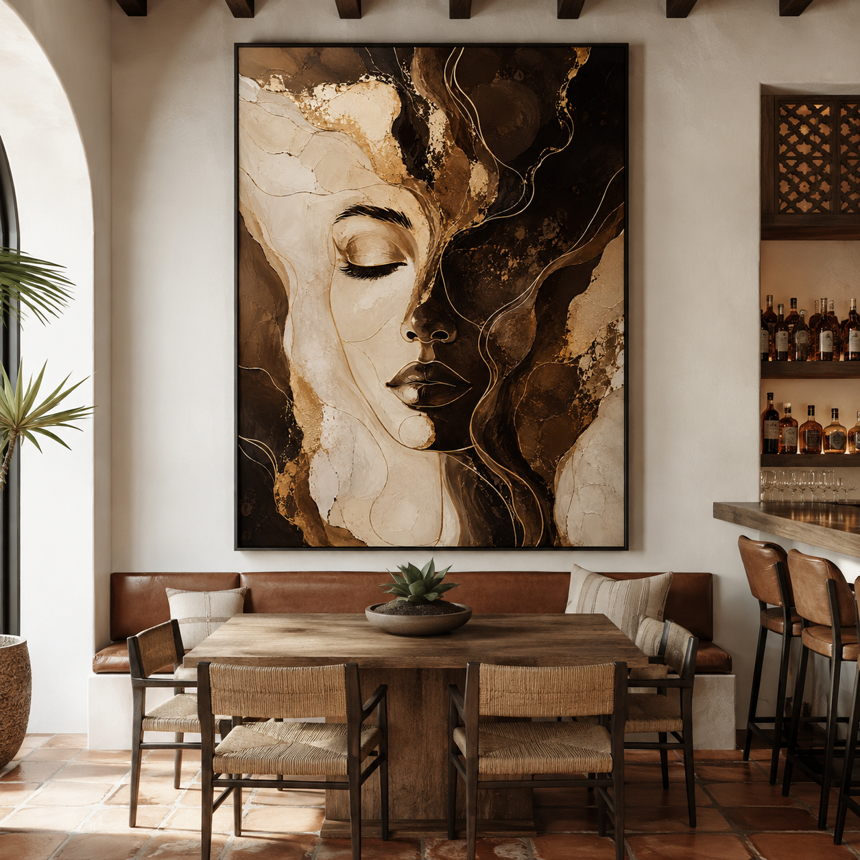 Abstract Woman Wall Art | Golden Reverie