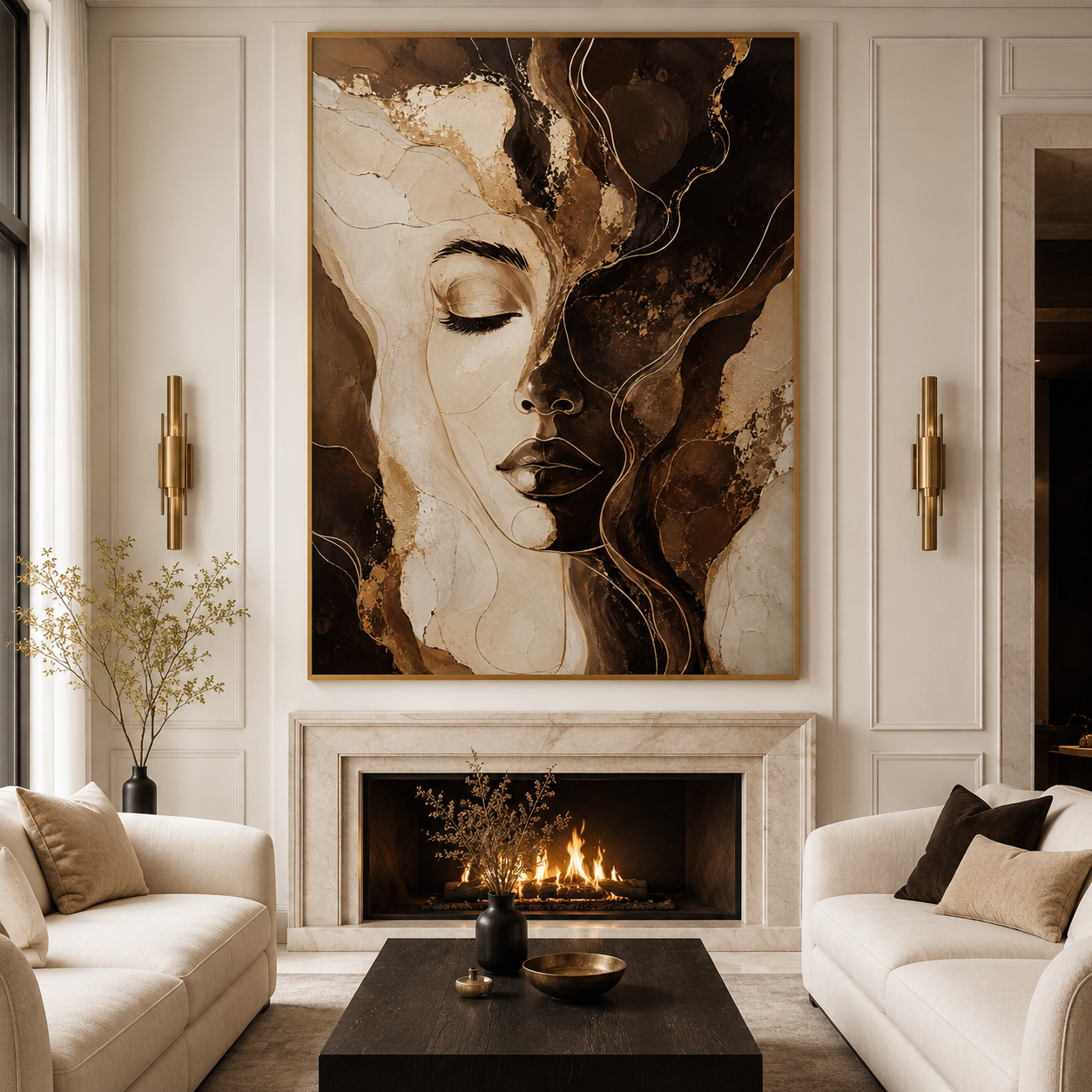 Abstract Woman Wall Art | Golden Reverie