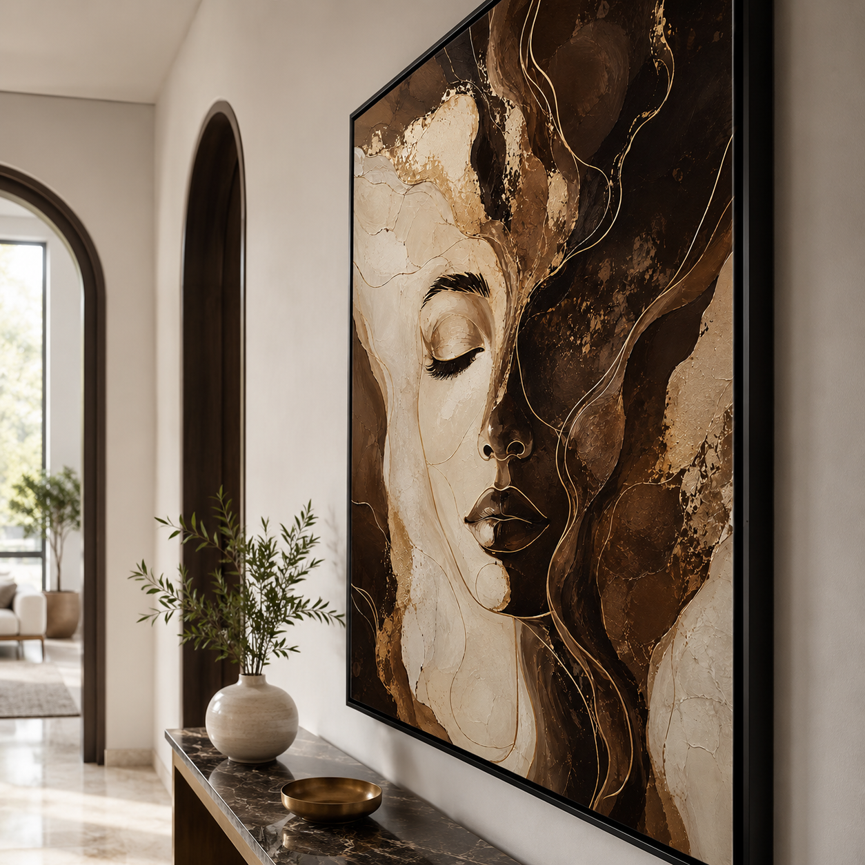 Abstract Woman Wall Art | Golden Reverie