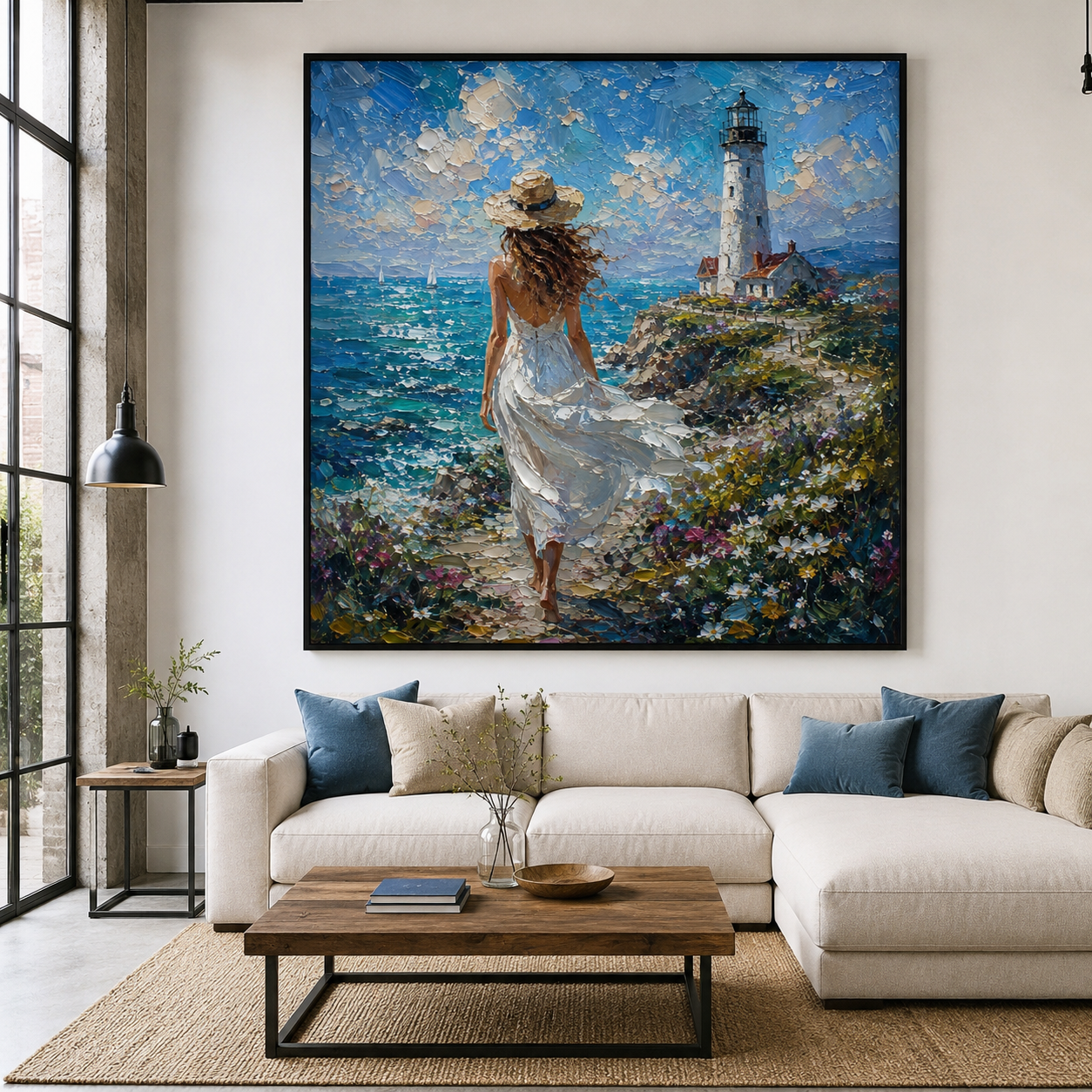 Seaside Oil Painting | Wind Along the Coast