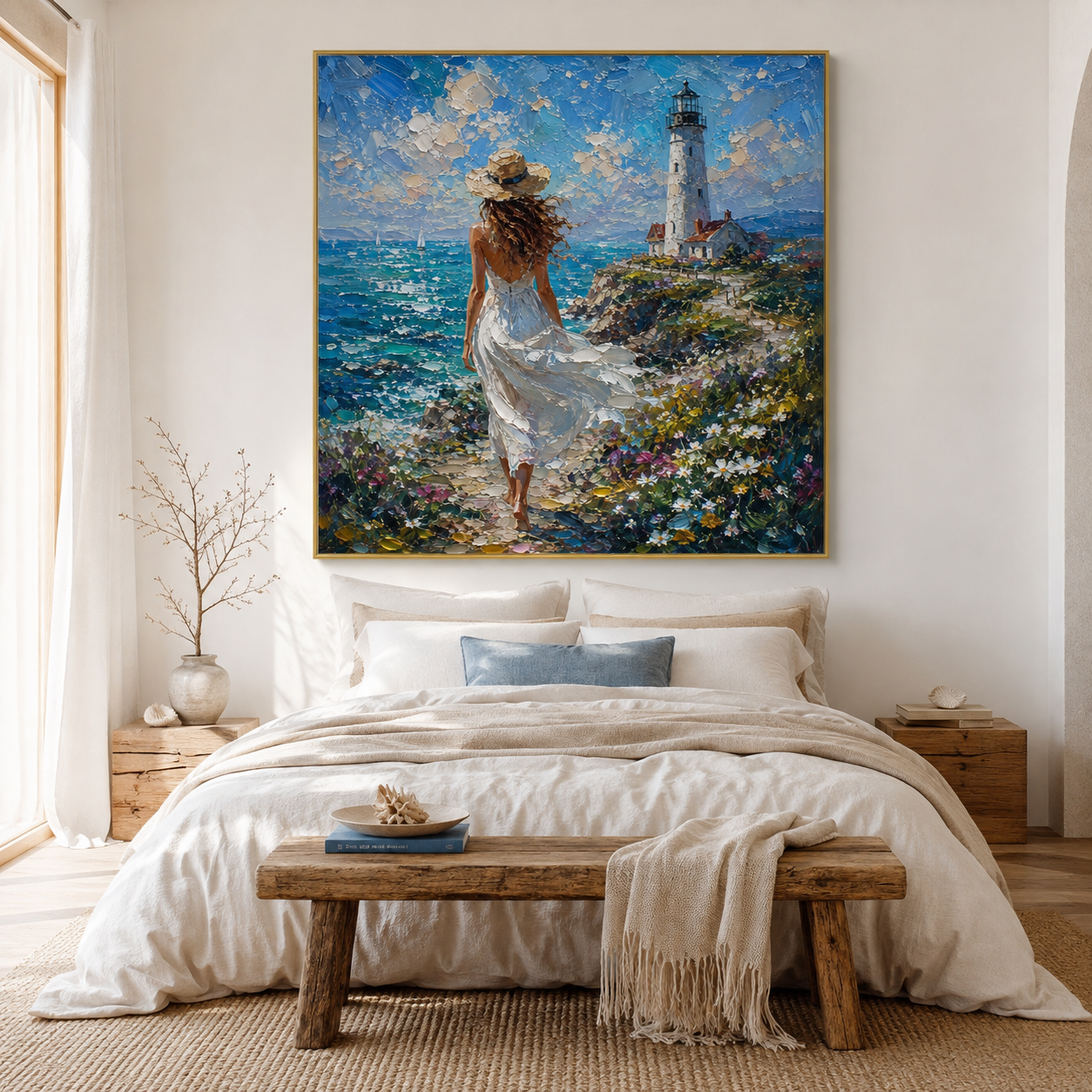 Seaside Oil Painting | Wind Along the Coast