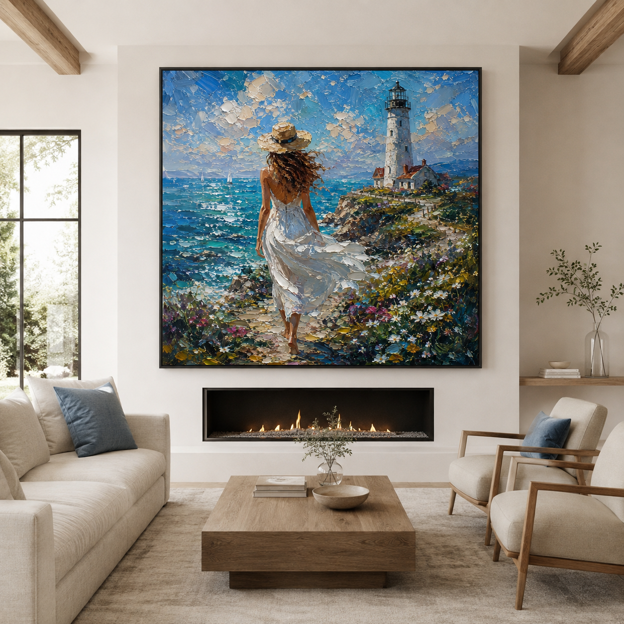 Seaside Oil Painting | Wind Along the Coast