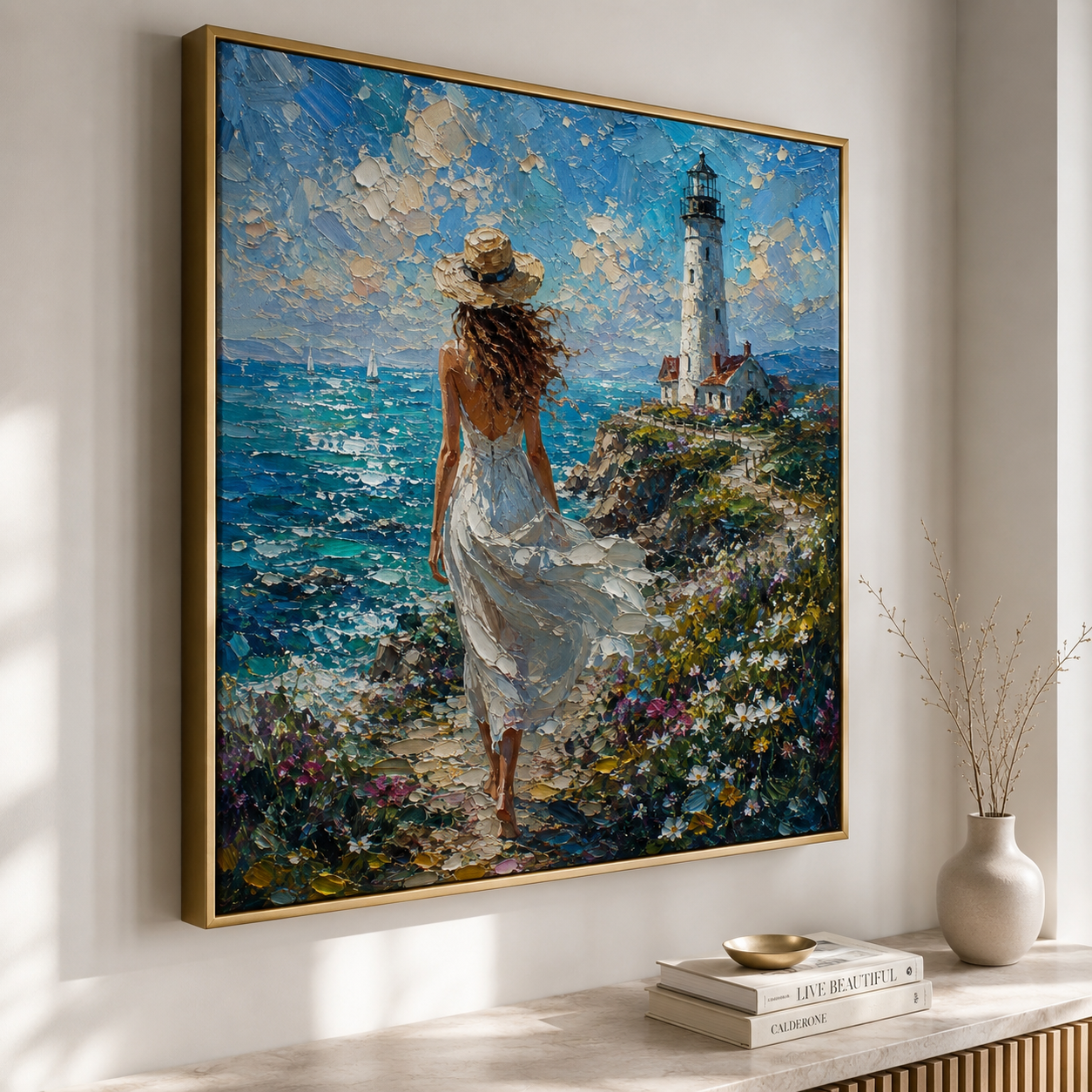 Seaside Oil Painting | Wind Along the Coast