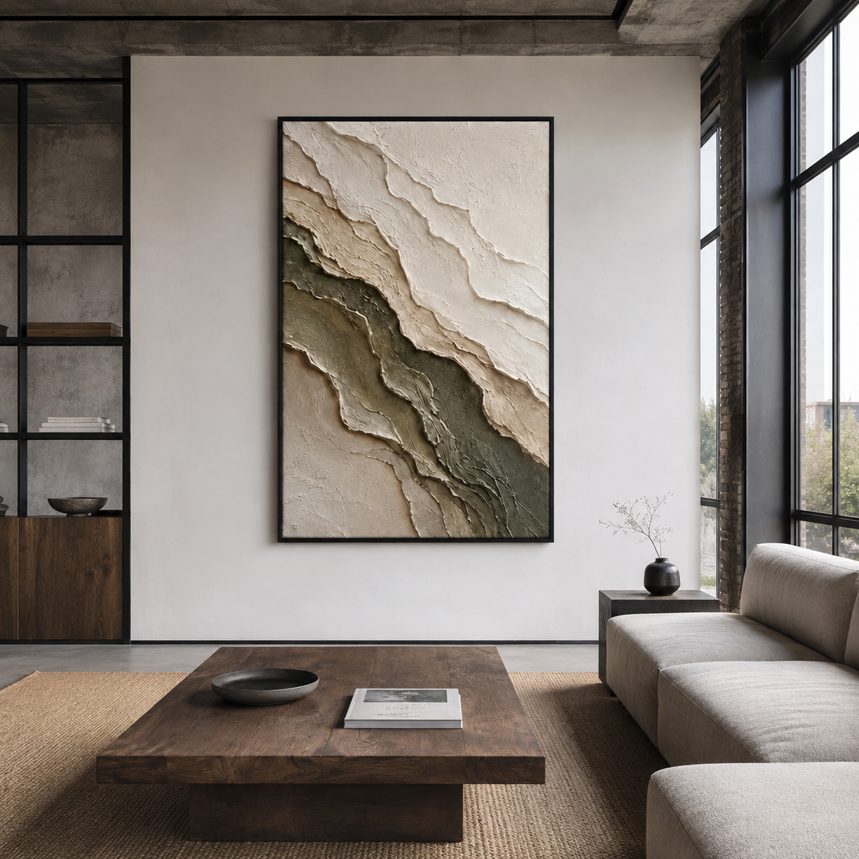 Neutral Abstract Wall Art | Carved Serenity