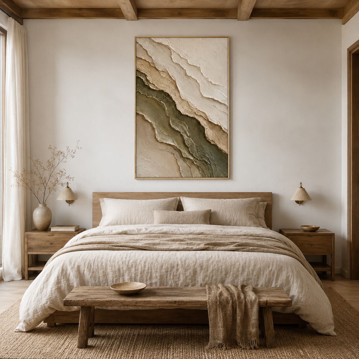 Neutral Abstract Wall Art | Carved Serenity