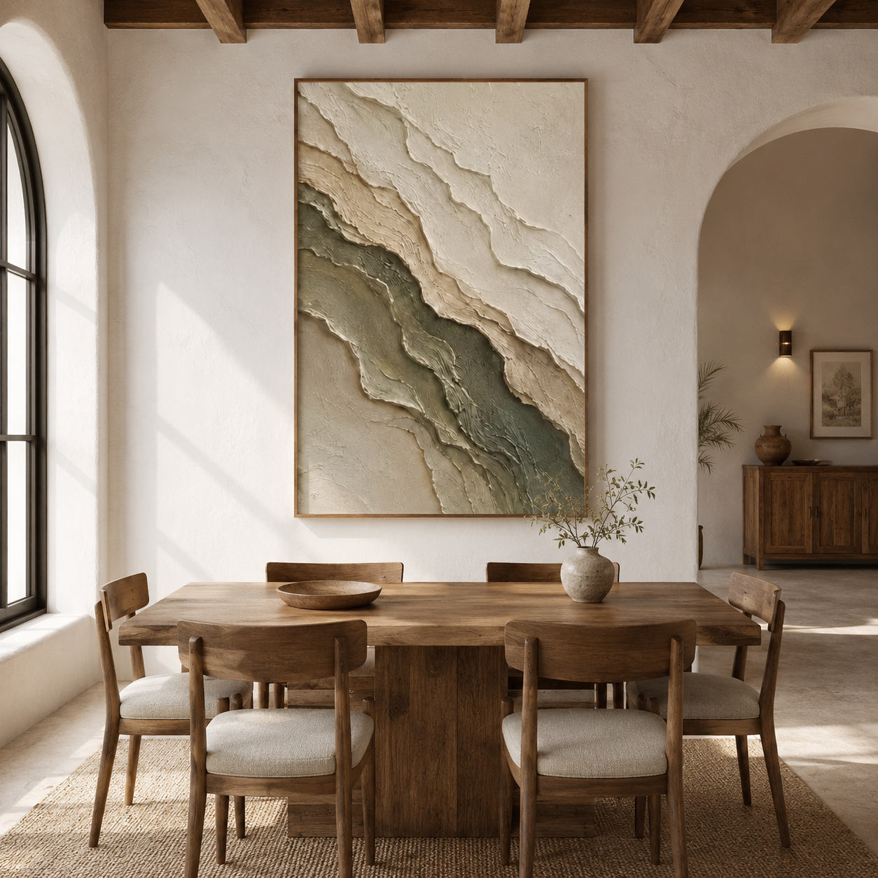 Neutral Abstract Wall Art | Carved Serenity