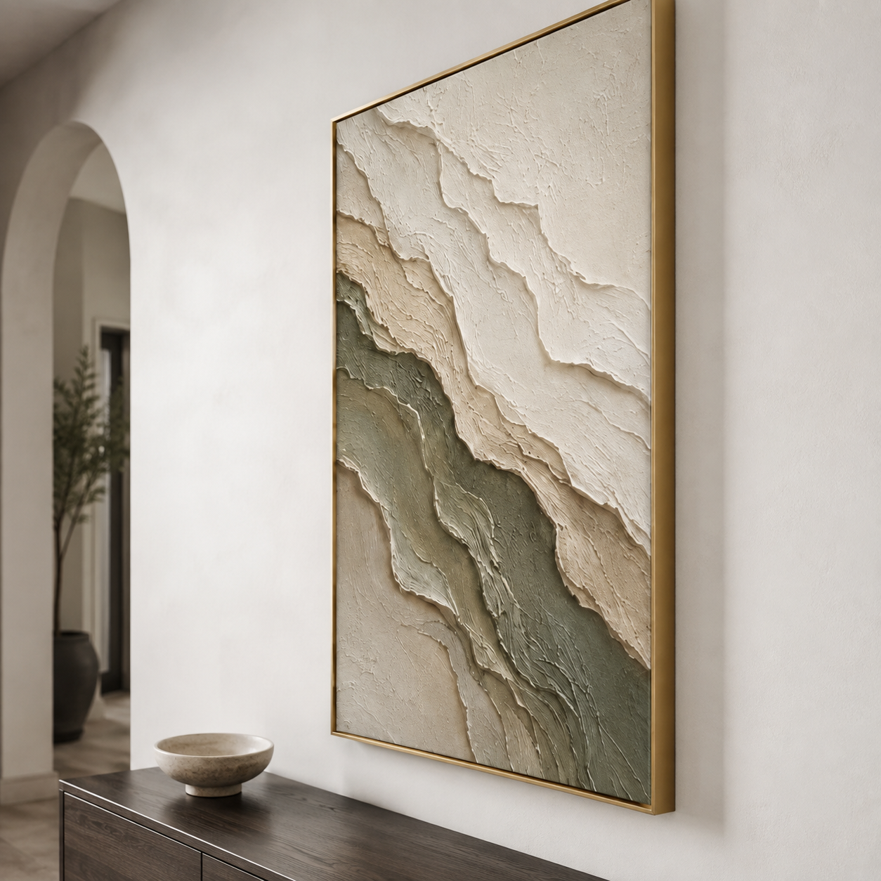 Neutral Abstract Wall Art | Carved Serenity