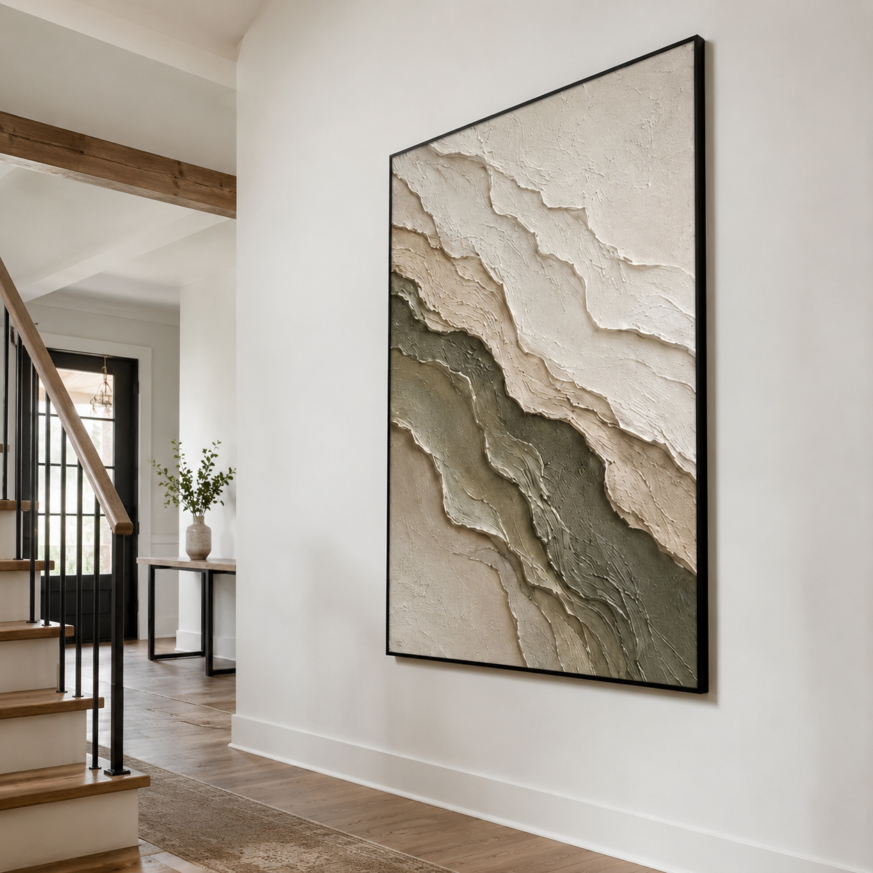 Neutral Abstract Wall Art | Carved Serenity