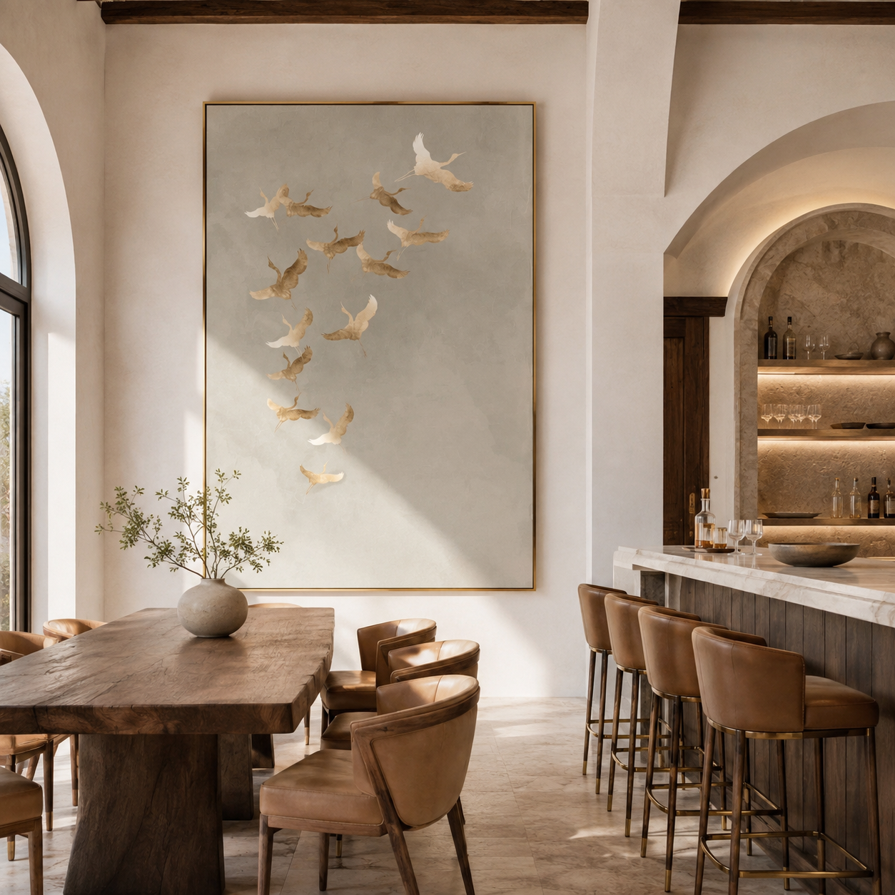 Crane Wall Art | Golden Ascent