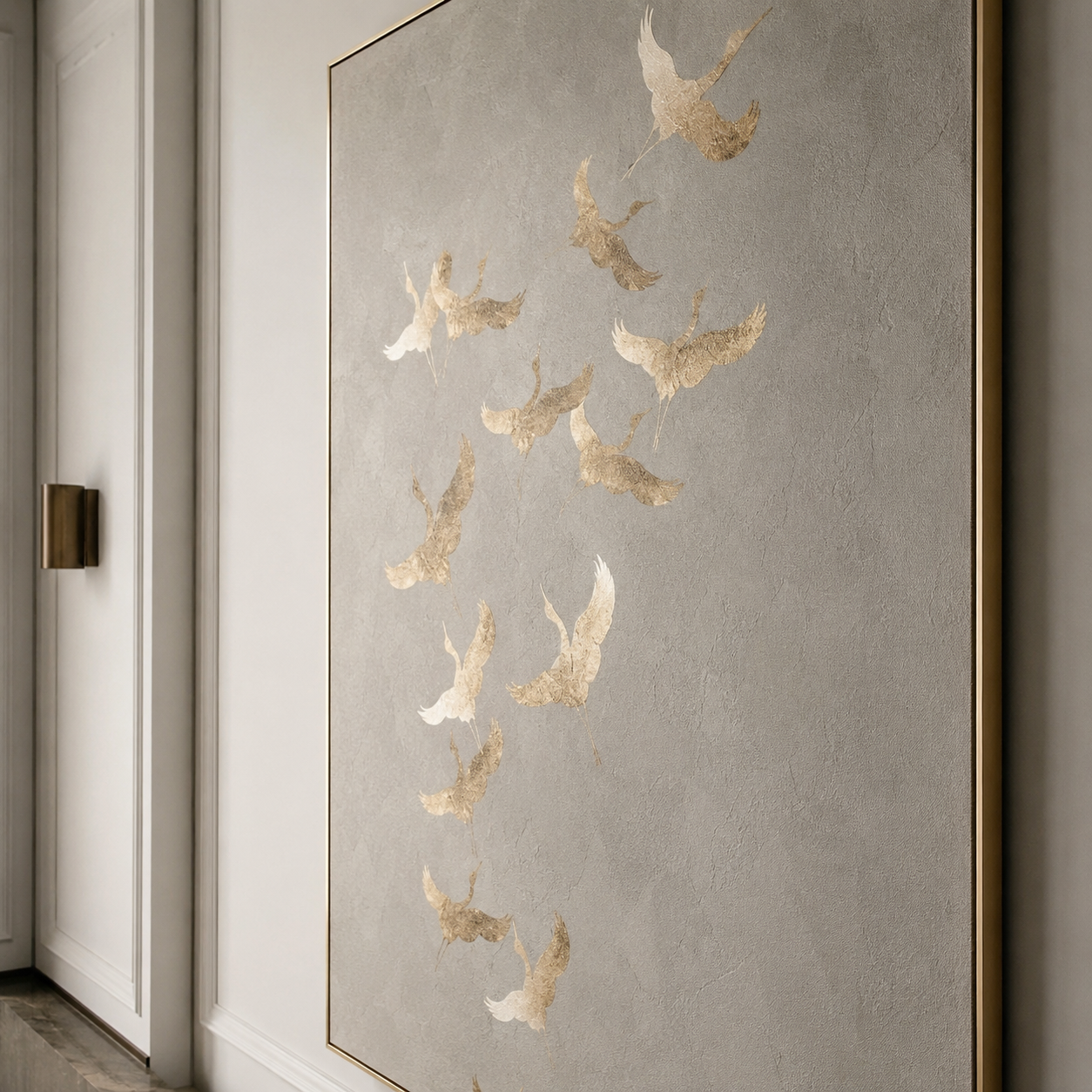 Crane Wall Art | Golden Ascent
