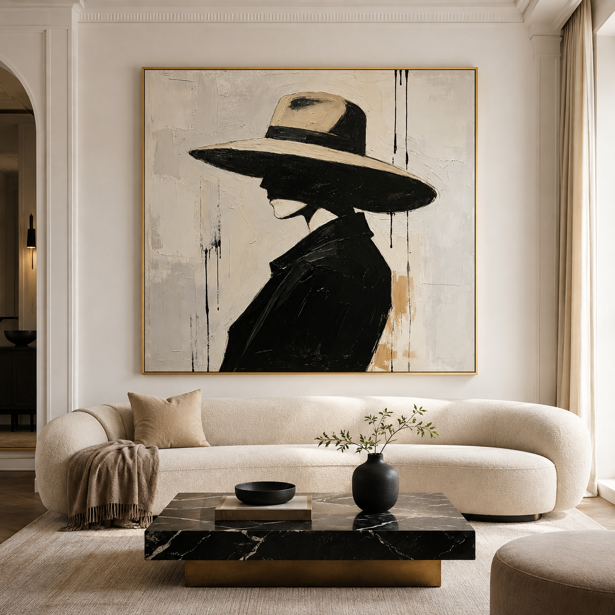Figurative Oil Painting | Beneath the Ivory Brim