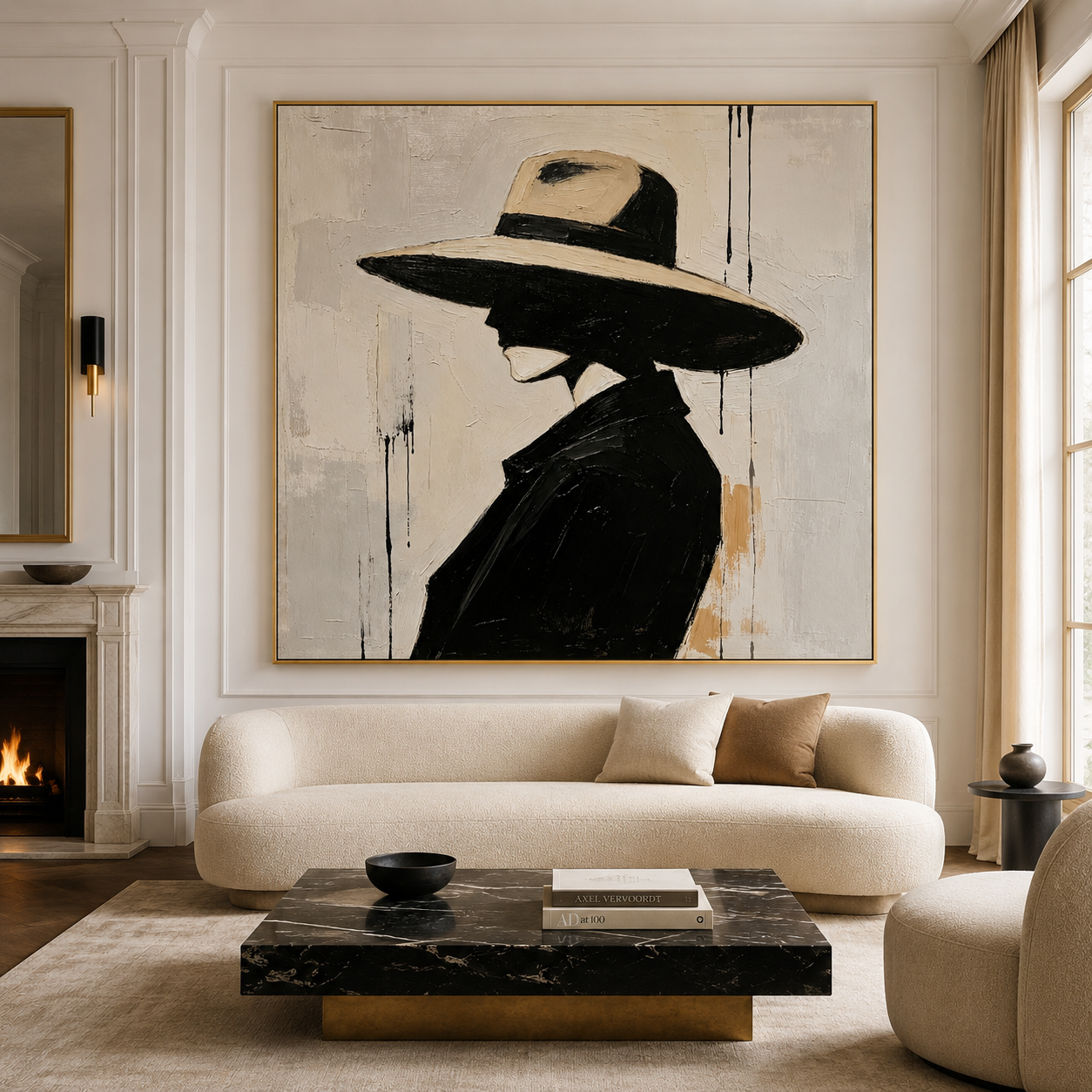 Figurative Oil Painting | Beneath the Ivory Brim