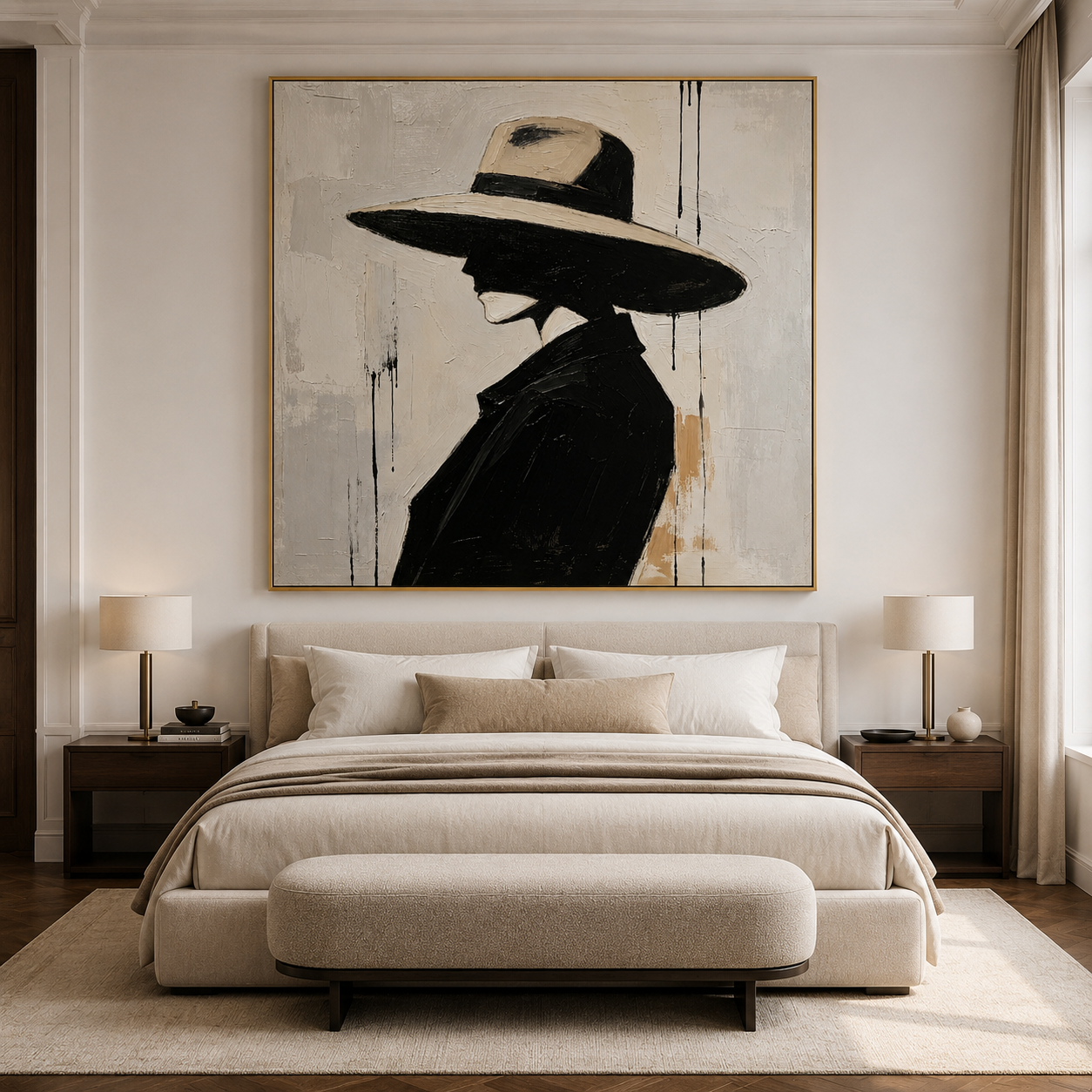 Figurative Oil Painting | Beneath the Ivory Brim