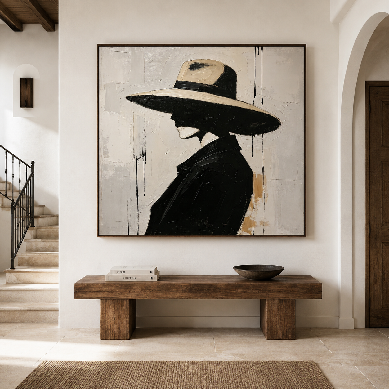 Figurative Oil Painting | Beneath the Ivory Brim