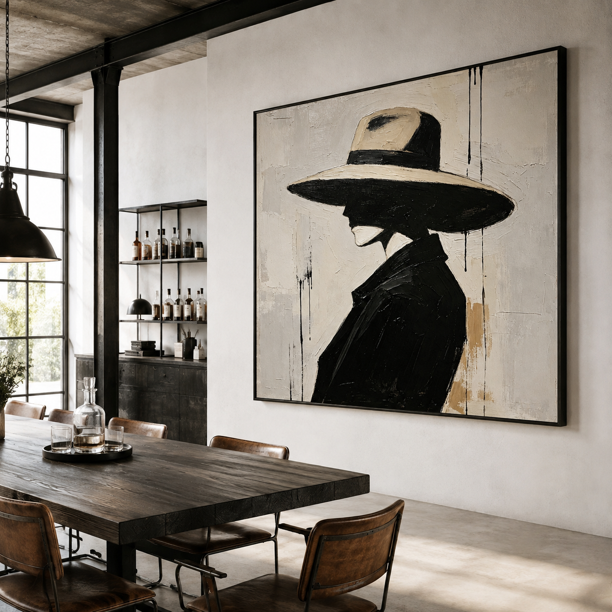 Figurative Oil Painting | Beneath the Ivory Brim
