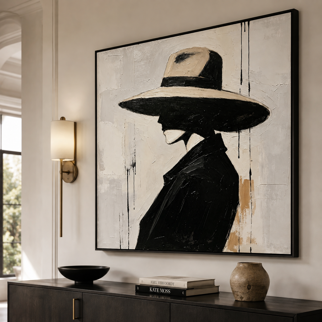 Figurative Oil Painting | Beneath the Ivory Brim