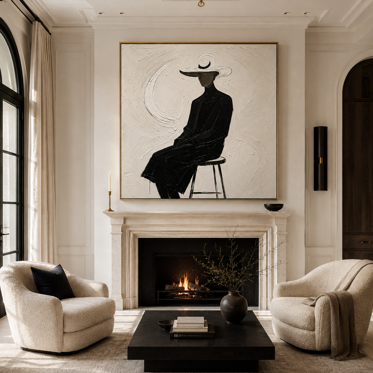 Minimalist Woman Wall Art | Stillness in Ivory