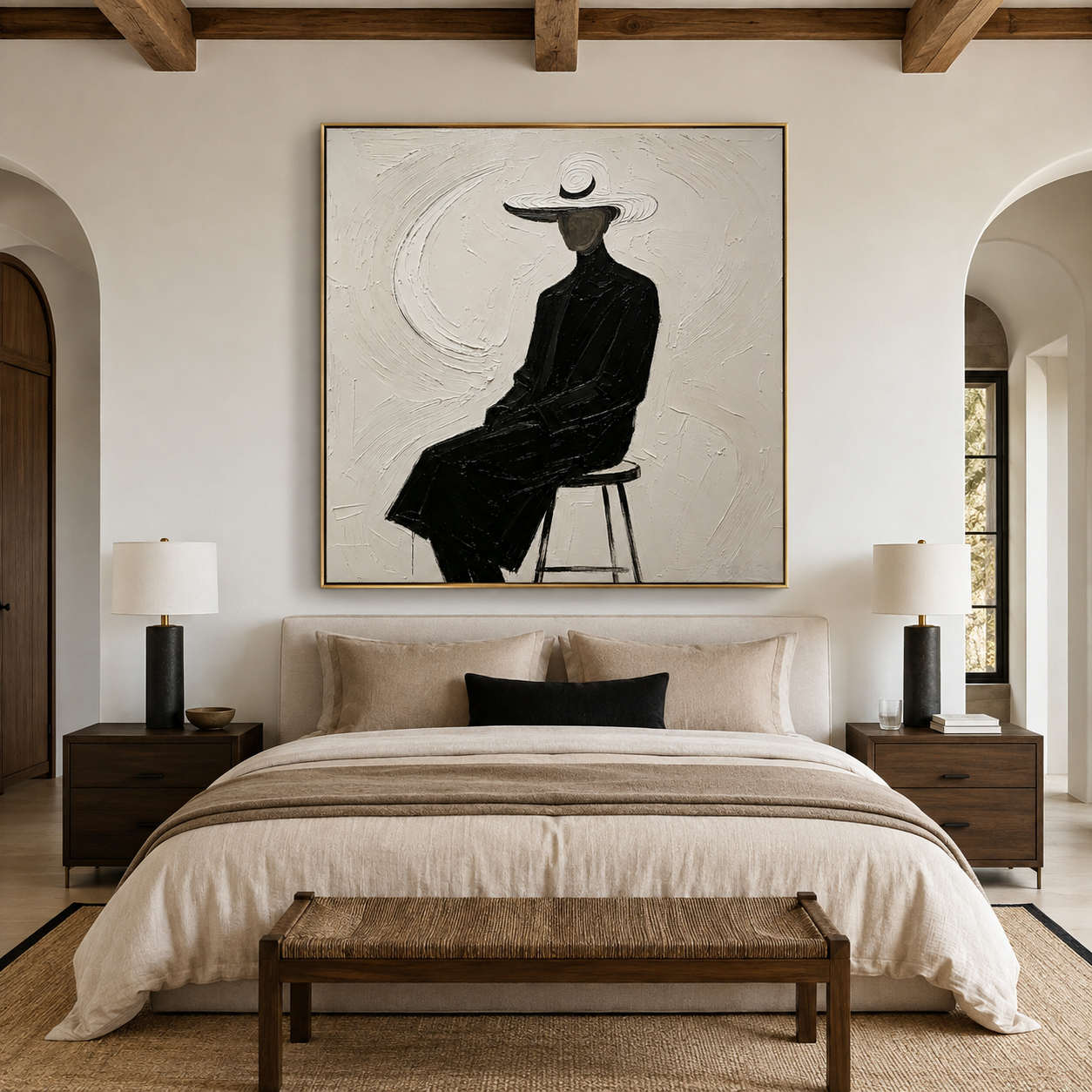 Minimalist Woman Wall Art | Stillness in Ivory