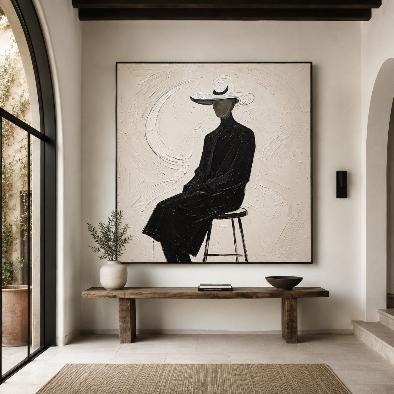 Minimalist Woman Wall Art | Stillness in Ivory