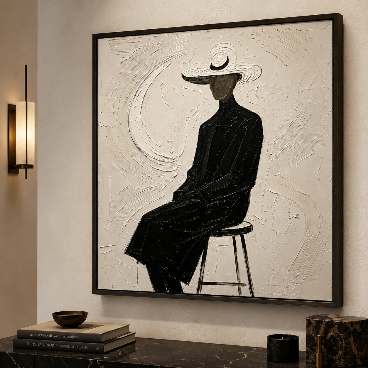 Minimalist Woman Wall Art | Stillness in Ivory