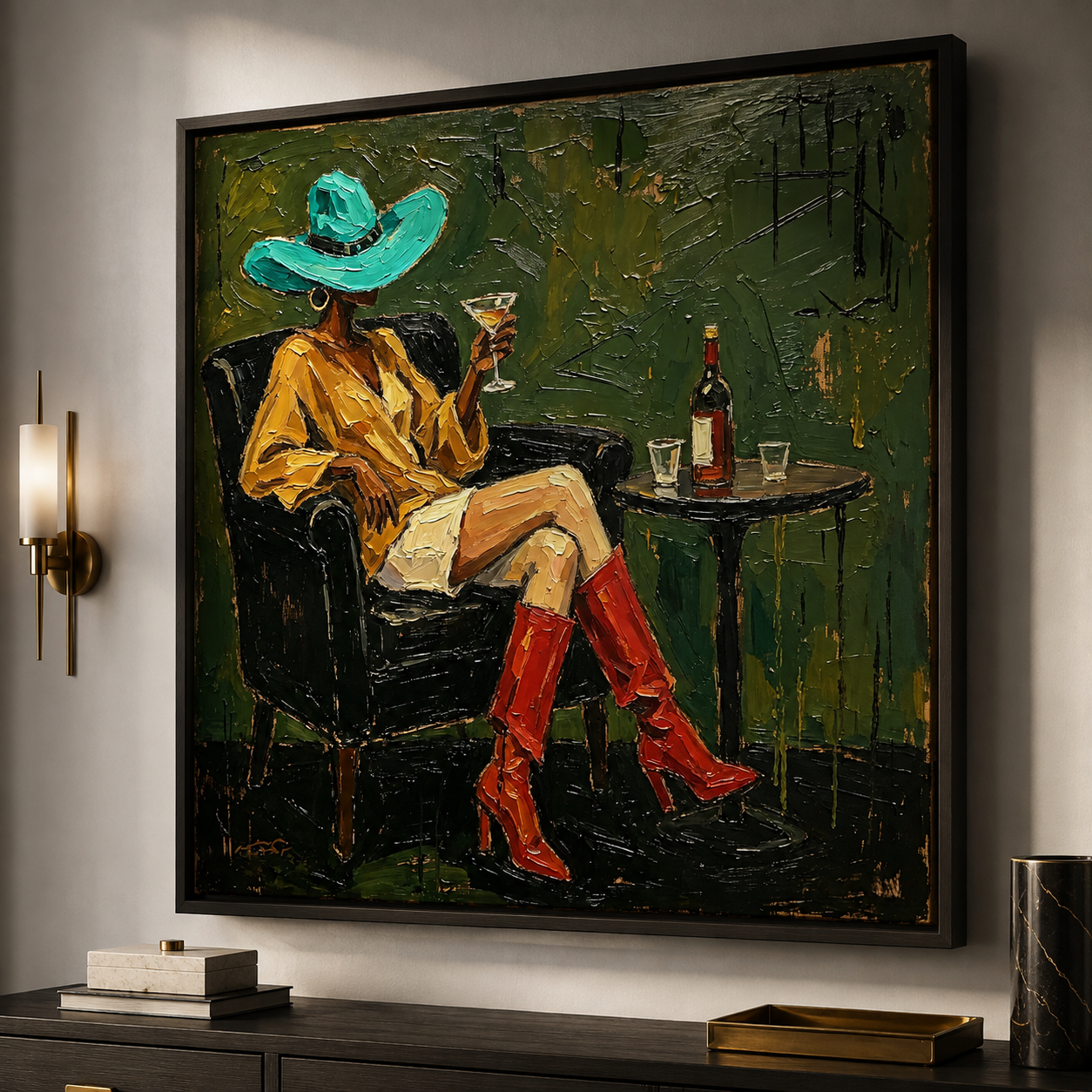 Cocktail Cowgirl Wall Art | Midnight in the Ranch House