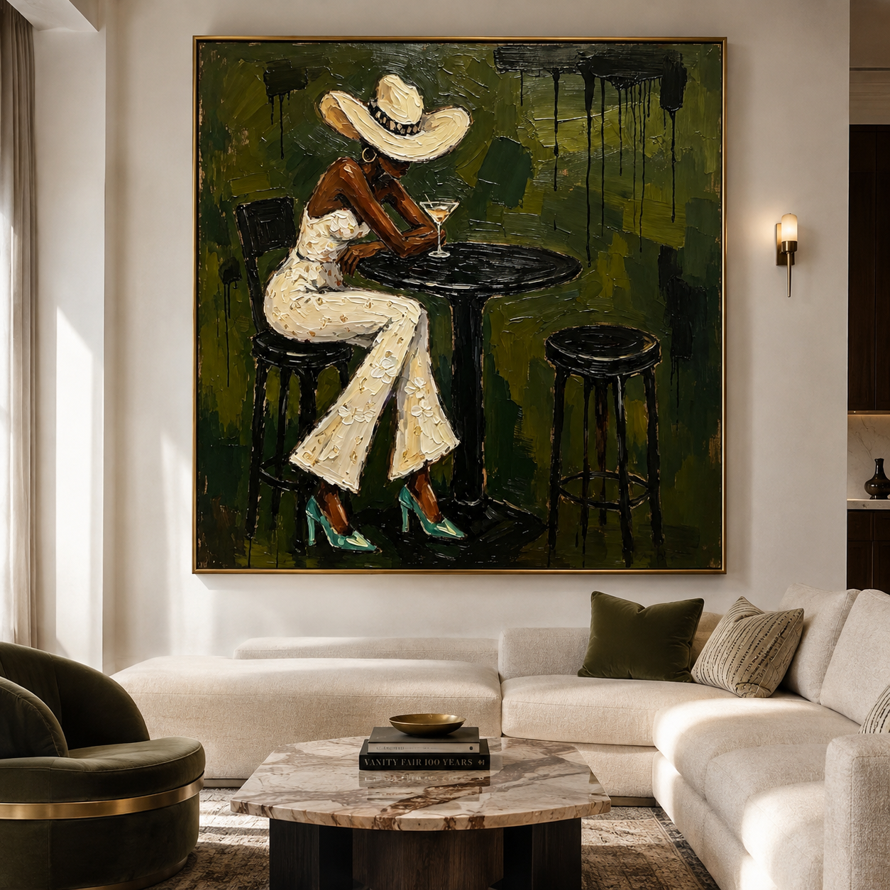 Fashion Cowgirl Oil Painting | Olive Hour Muse