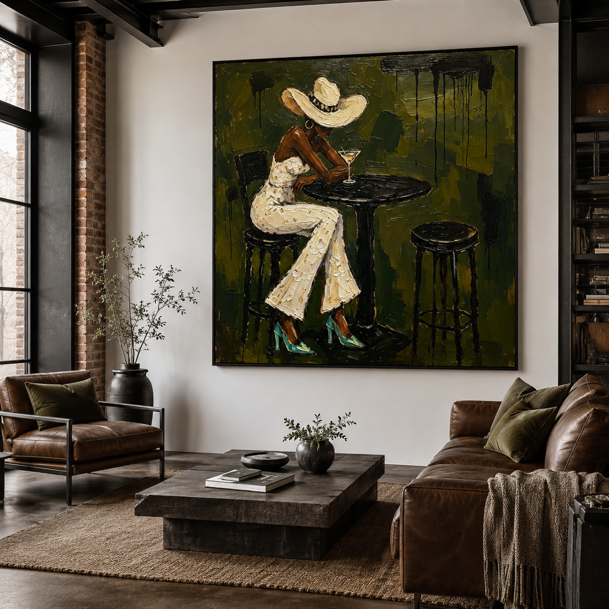Fashion Cowgirl Oil Painting | Olive Hour Muse
