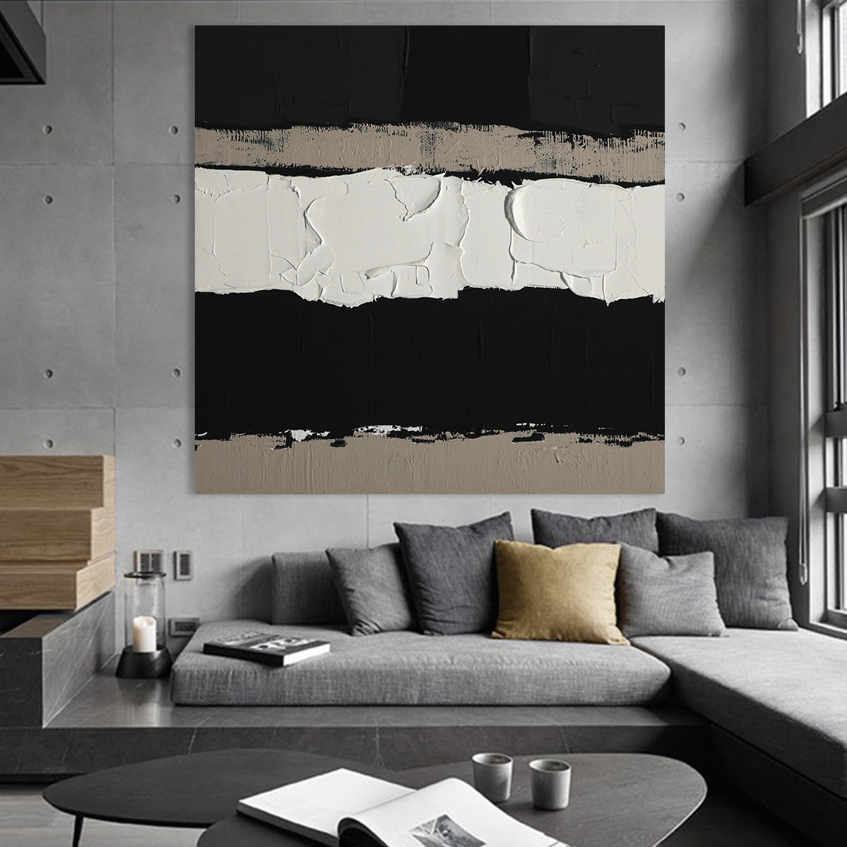 Textural Contrast-A Black & White Acrylic Odyssey