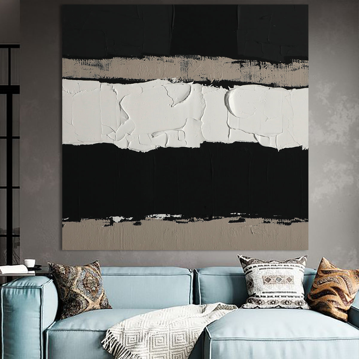 Textural Contrast-A Black & White Acrylic Odyssey