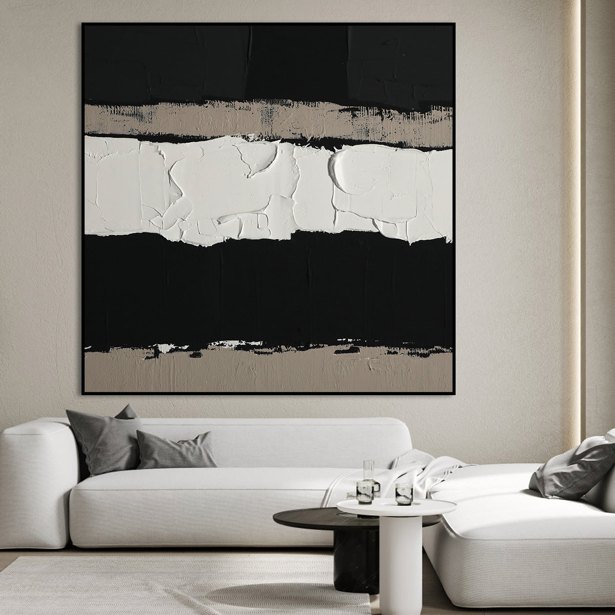Textural Contrast-A Black & White Acrylic Odyssey