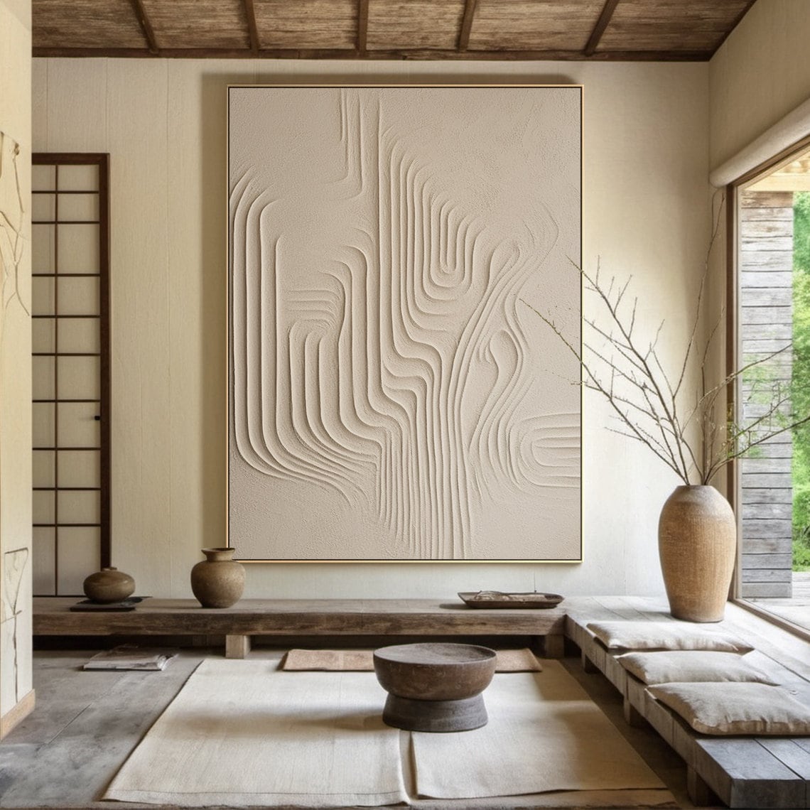 Beige Textured Painting