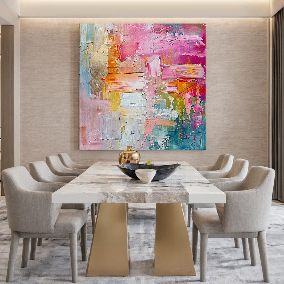 Quadrate large pink abstract